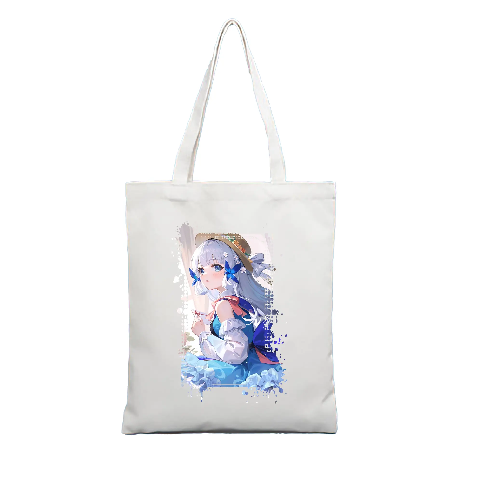 原 神 グッズ 神里綾華 - 縦型キャンバス手提げバッグ（トートバッグ） ・ キャンバス素材 ・ ショッピング用 ・ 軽量 丈夫 お手入れ簡単