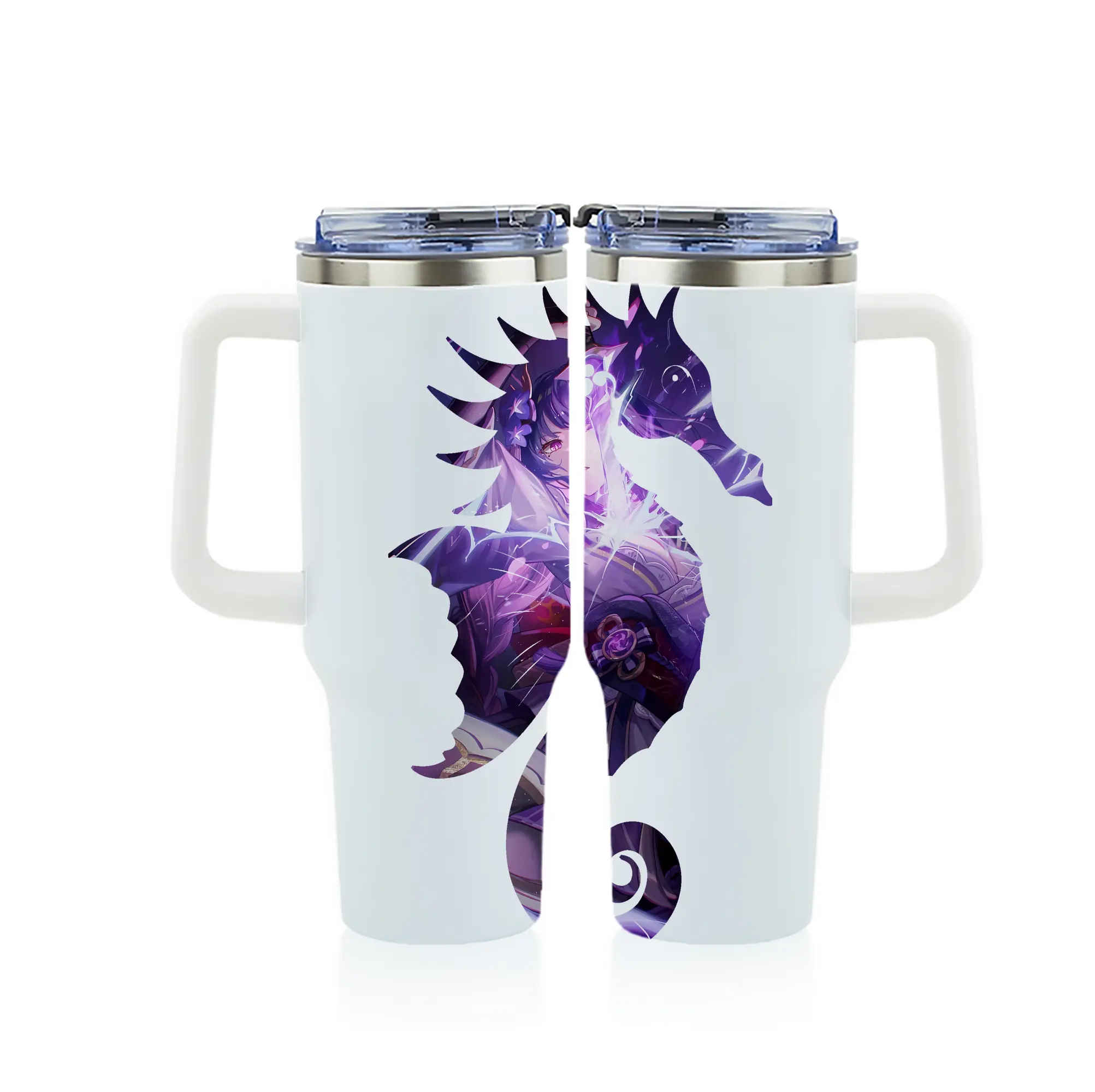 原 神 グッズ 雷電将軍 - 1200mL フルプリント車用タンブラー ・ 304ステンレス 内側 ・ 201ステンレス 外側 ・ 保温 保冷 ・ 通勤 ドライブ アウトドア用