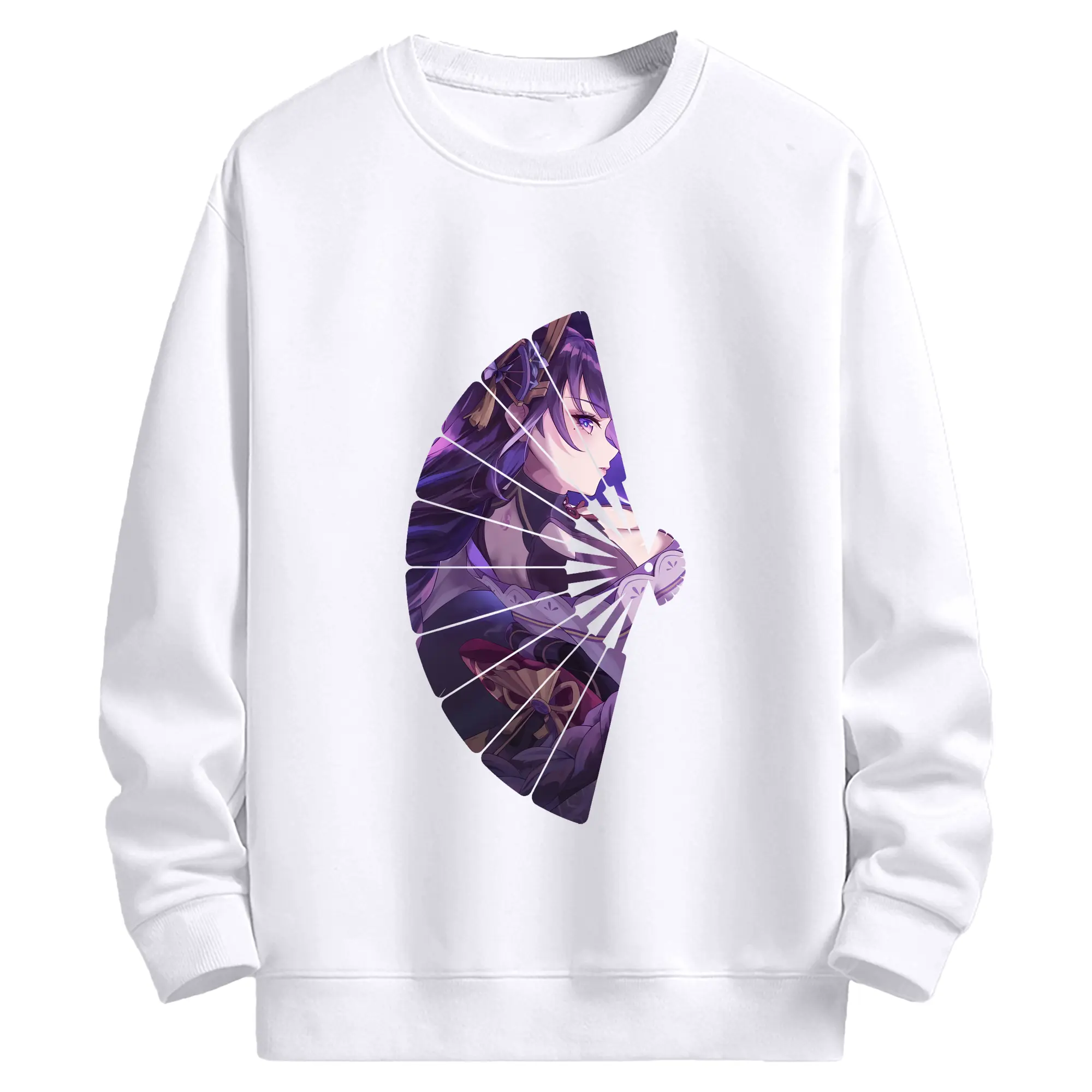 原 神 グッズ 雷電将軍 - 高品質 クルーネック スウェット ・ コットン59％ ポリエステル41％ ・ ユニセックス 長袖 トレーナー ・ カジュアル デイリー スポーツ 散歩用