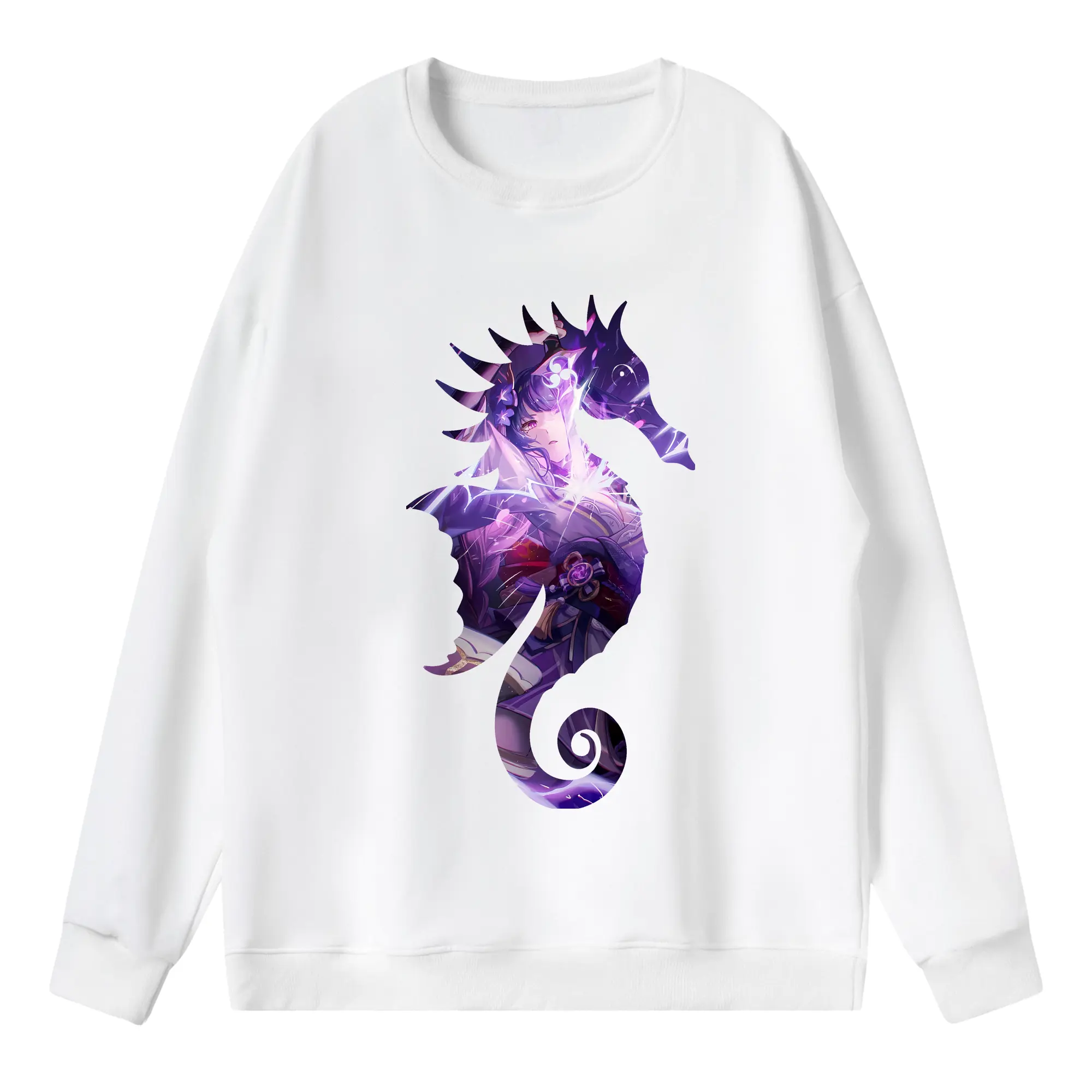 原 神 グッズ 雷電将軍 - 薄手 クルーネック スウェット 裏毛260g · ポリエステル 春秋向け カジュアル 男女兼用 · トレーナー デイリー スポーツ 散歩に最適