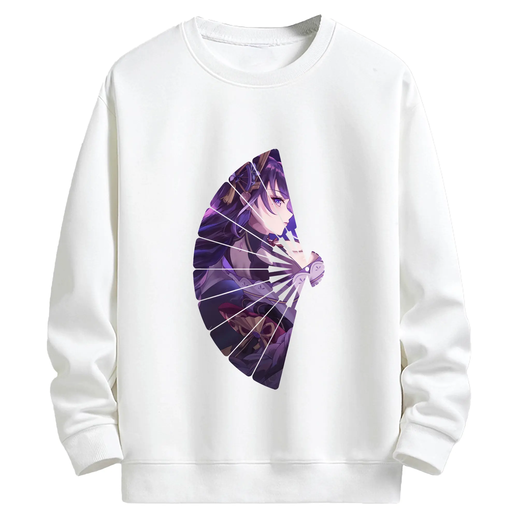 原 神 グッズ 雷電将軍 - キッズ クルーネックスウェットシャツ ・ フロントプリント ・ 綿80％ ポリエステル20％ ・ 快適 通学 スポーツ 日常使い お散歩用