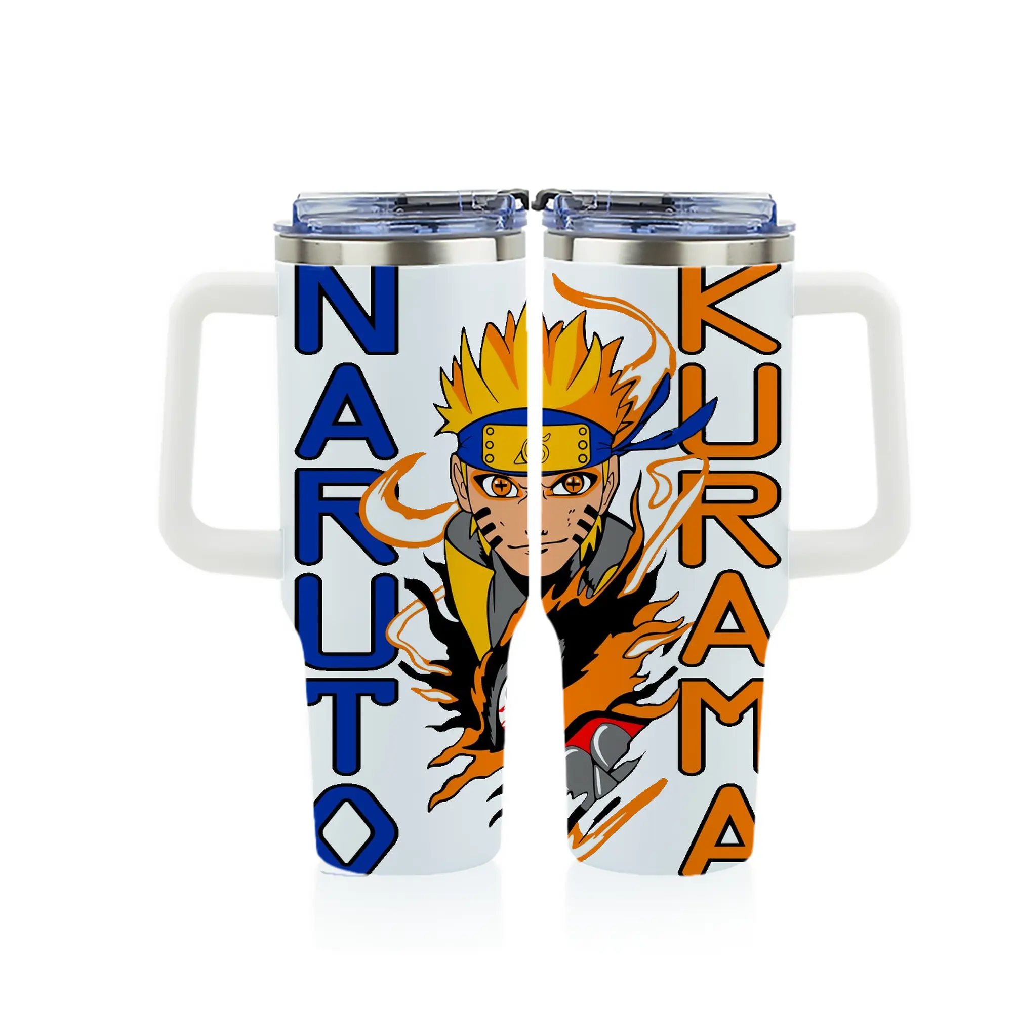 ナルト グッズ うずまき ナルト - 1200mL フルプリント車用タンブラー ・ 304ステンレス 内側 ・ 201ステンレス 外側 ・ 保温 保冷 ・ 通勤 ドライブ アウトドア用