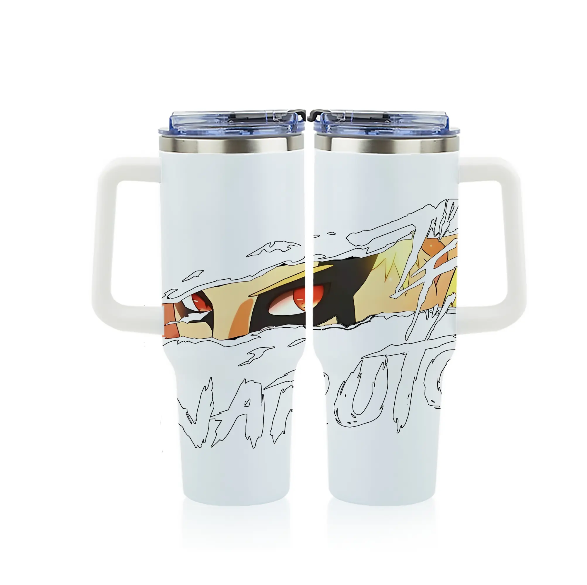 ナルト グッズ うずまき ナルト - 1200mL フルプリント車用タンブラー ・ 304ステンレス 内側 ・ 201ステンレス 外側 ・ 保温 保冷 ・ 通勤 ドライブ アウトドア用