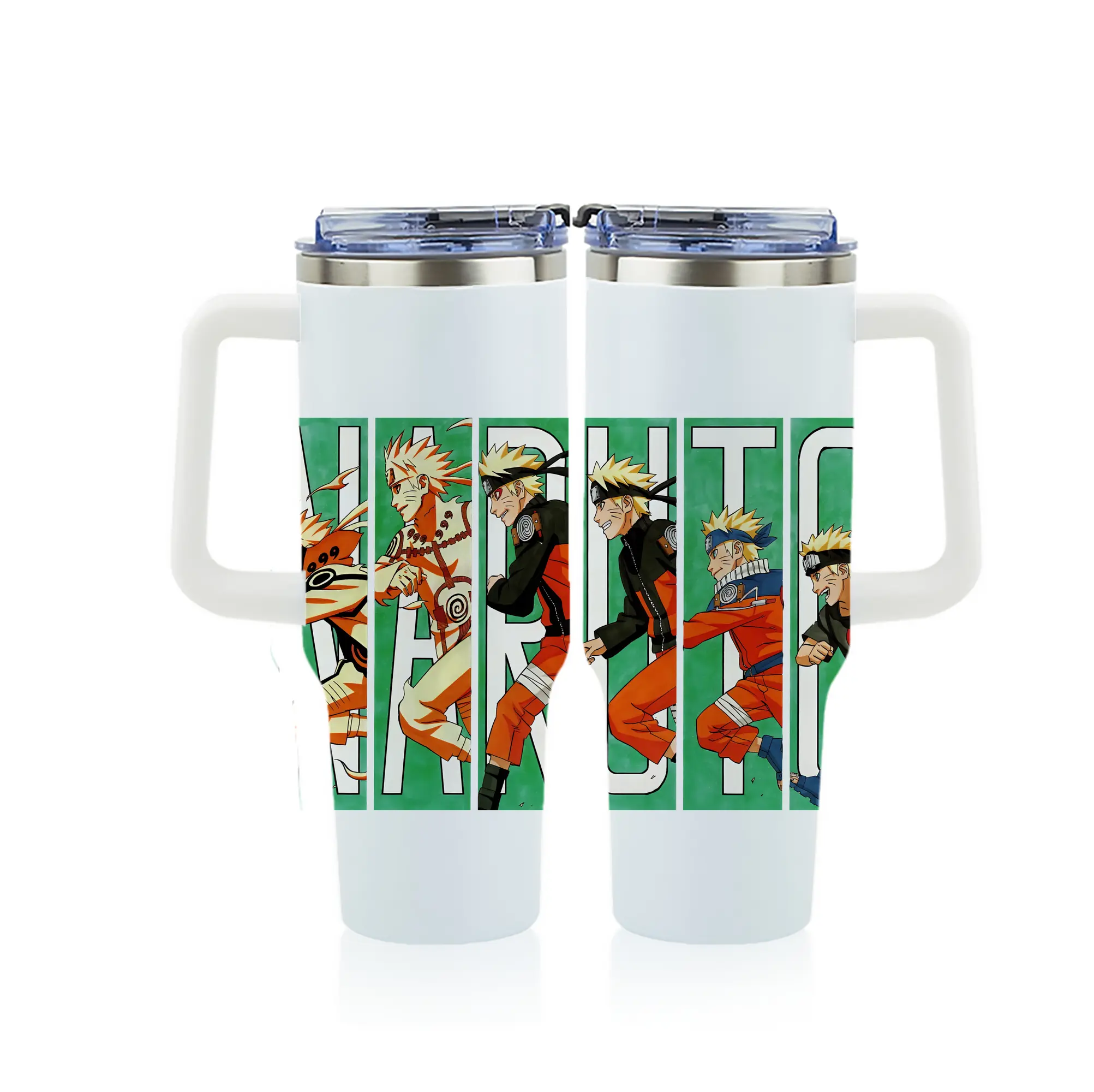 ナルト グッズ うずまき ナルト - 1200mL フルプリント車用タンブラー ・ 304ステンレス 内側 ・ 201ステンレス 外側 ・ 保温 保冷 ・ 通勤 ドライブ アウトドア用