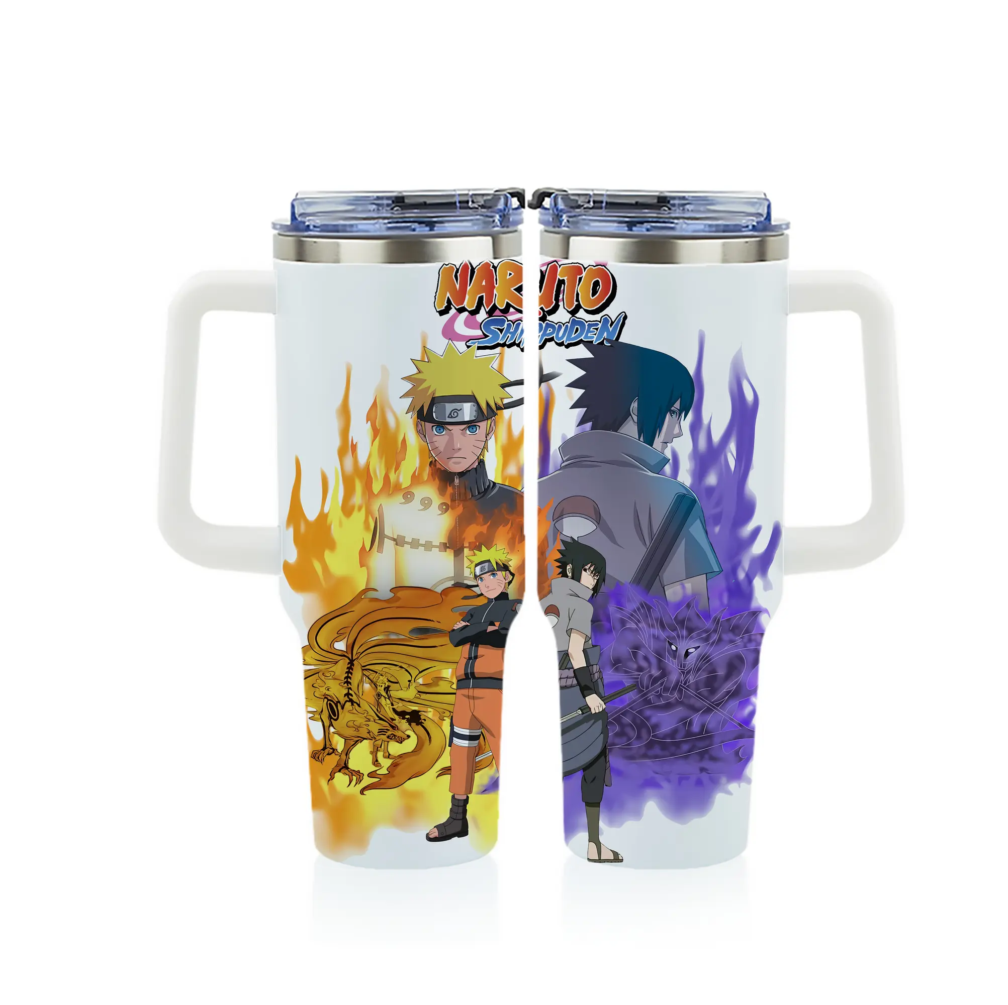 ナルト グッズ うずまき ナルト - 1200mL フルプリント車用タンブラー ・ 304ステンレス 内側 ・ 201ステンレス 外側 ・ 保温 保冷 ・ 通勤 ドライブ アウトドア用