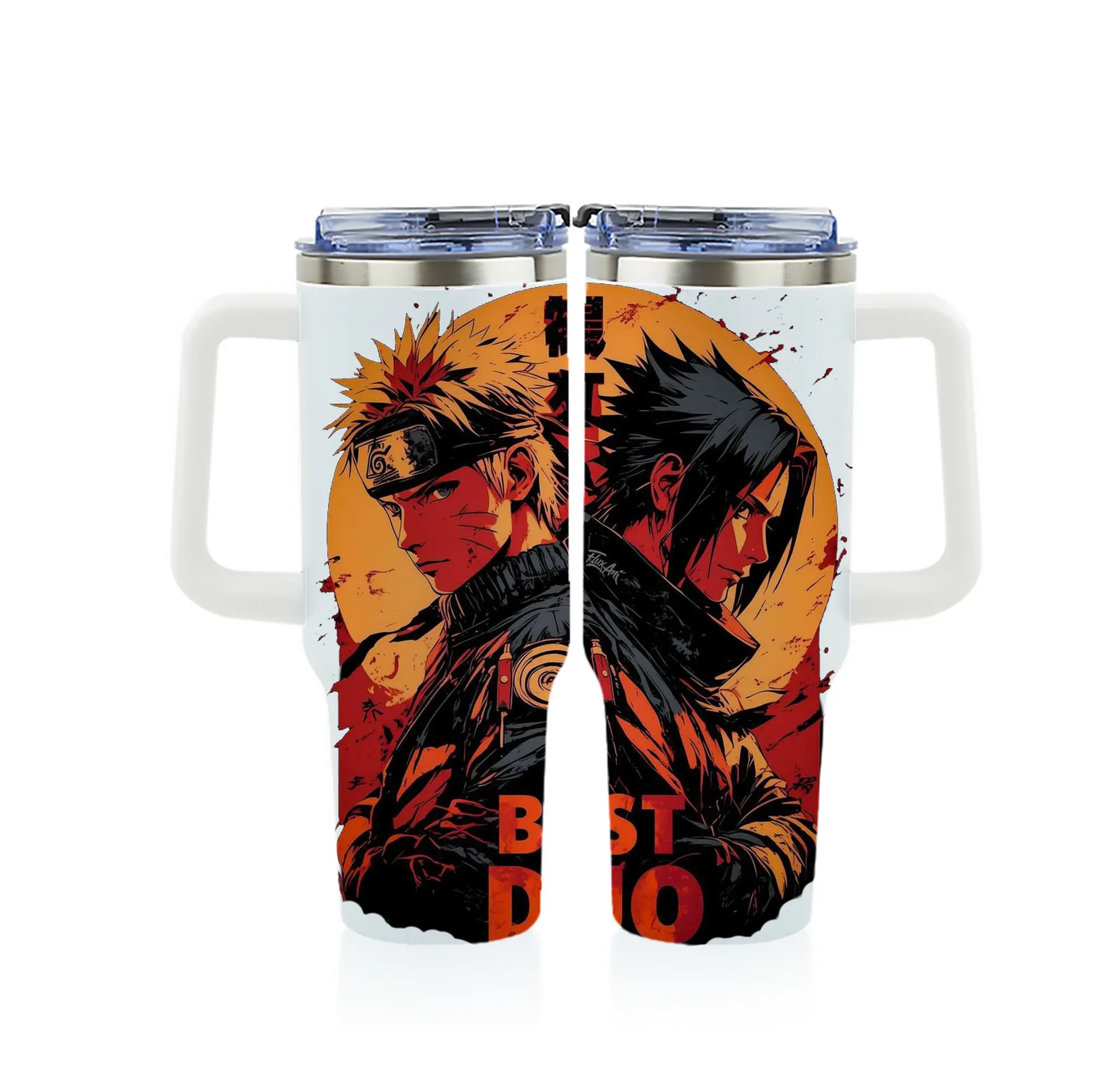 ナルト グッズ うずまき ナルト - 1200mL フルプリント車用タンブラー ・ 304ステンレス 内側 ・ 201ステンレス 外側 ・ 保温 保冷 ・ 通勤 ドライブ アウトドア用