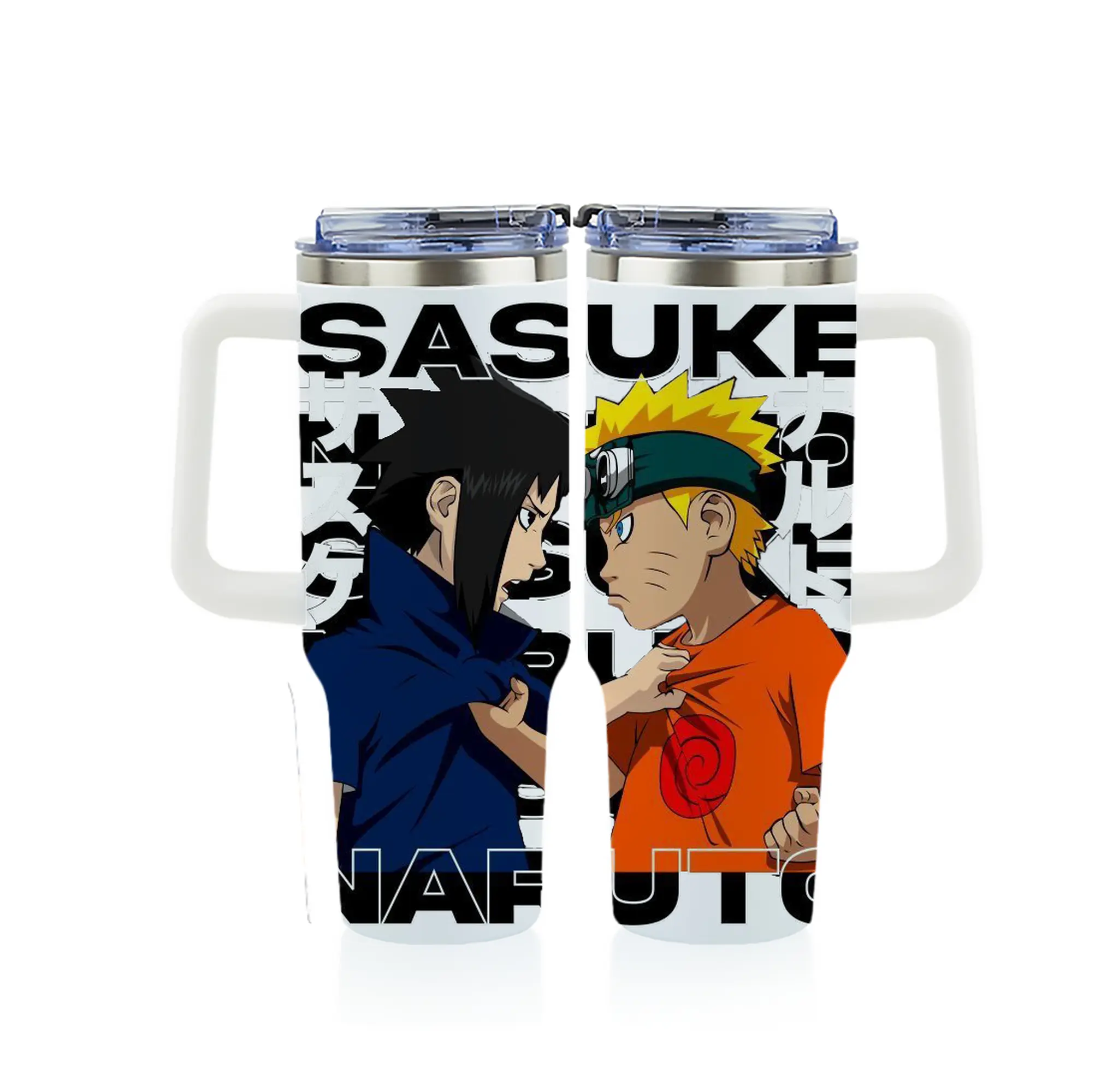 ナルト グッズ うずまき ナルト - 1200mL フルプリント車用タンブラー ・ 304ステンレス 内側 ・ 201ステンレス 外側 ・ 保温 保冷 ・ 通勤 ドライブ アウトドア用