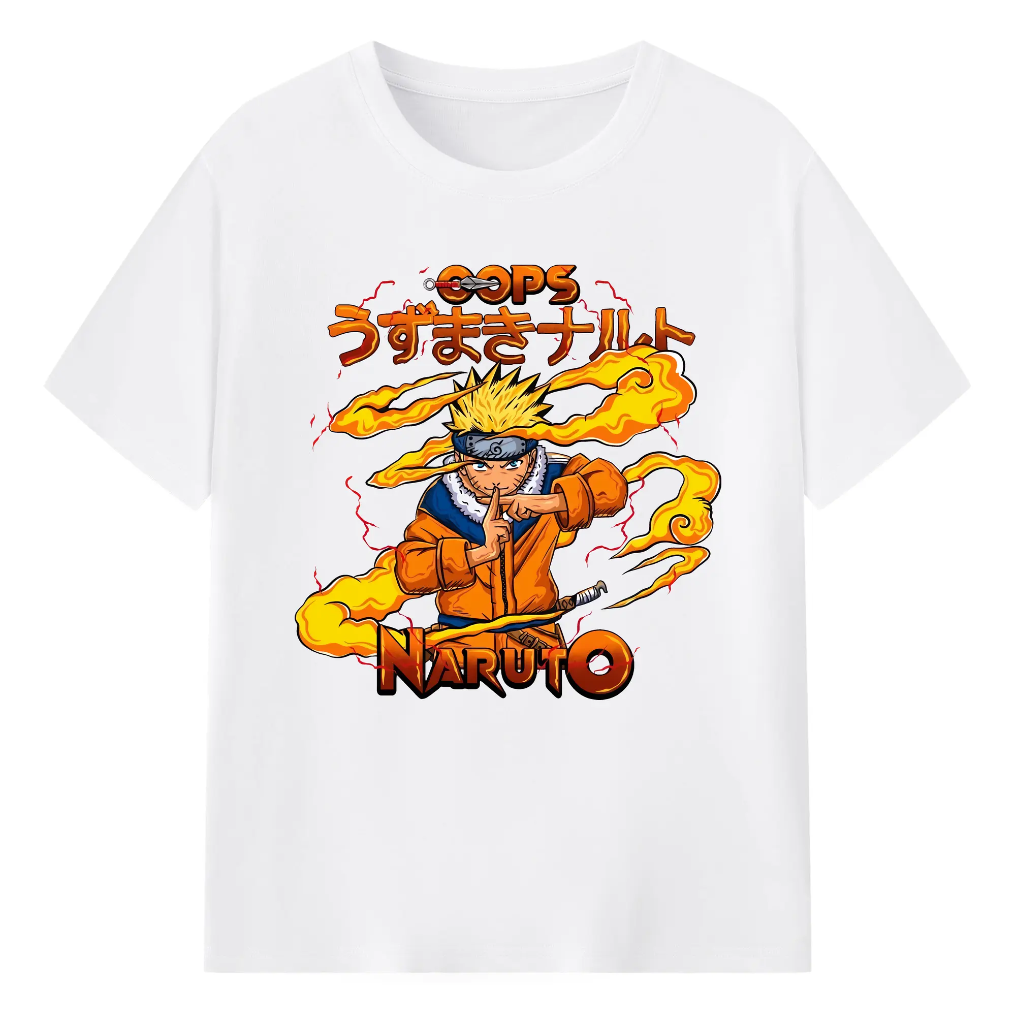 ナルト グッズ うずまき ナルト - 綿100％ 半袖Tシャツ ・ フロントプリント ・ 快適 通気性 ・ 日常使い 散歩 スポーツ用