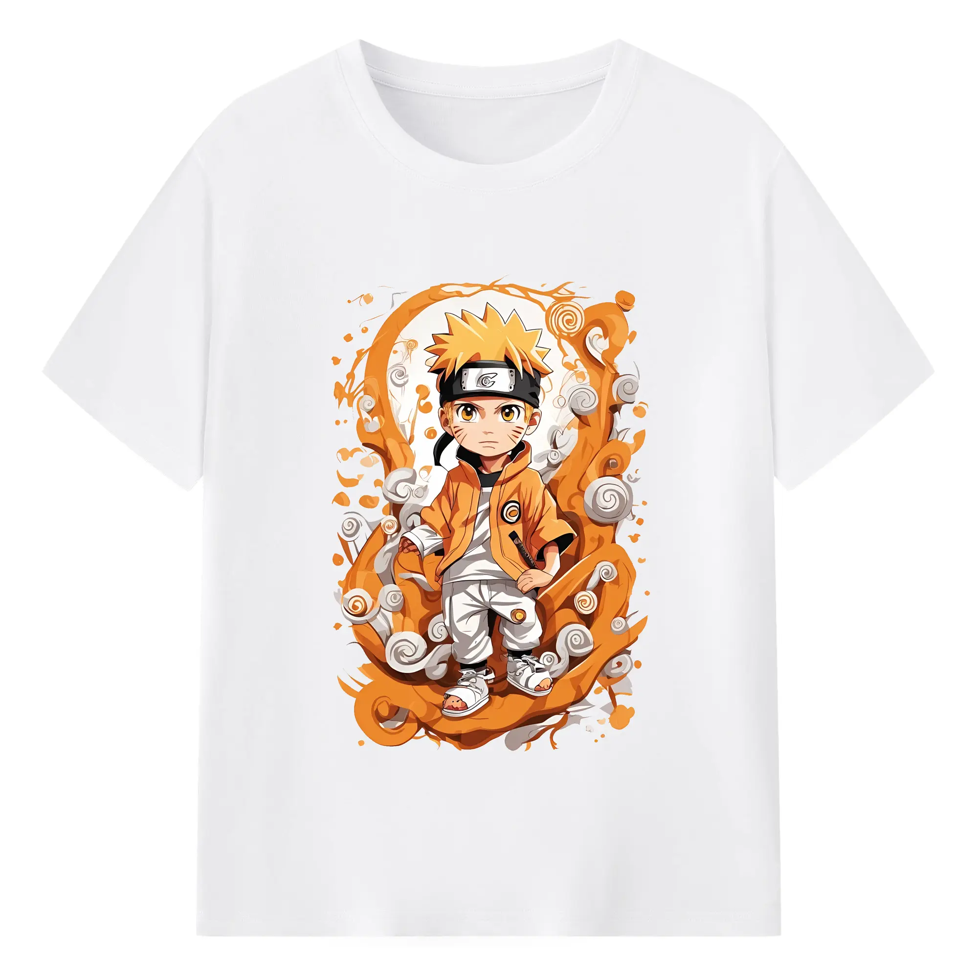 ナルト グッズ うずまき ナルト - 綿100％ 半袖Tシャツ ・ フロントプリント ・ 快適 通気性 ・ 日常使い 散歩 スポーツ用