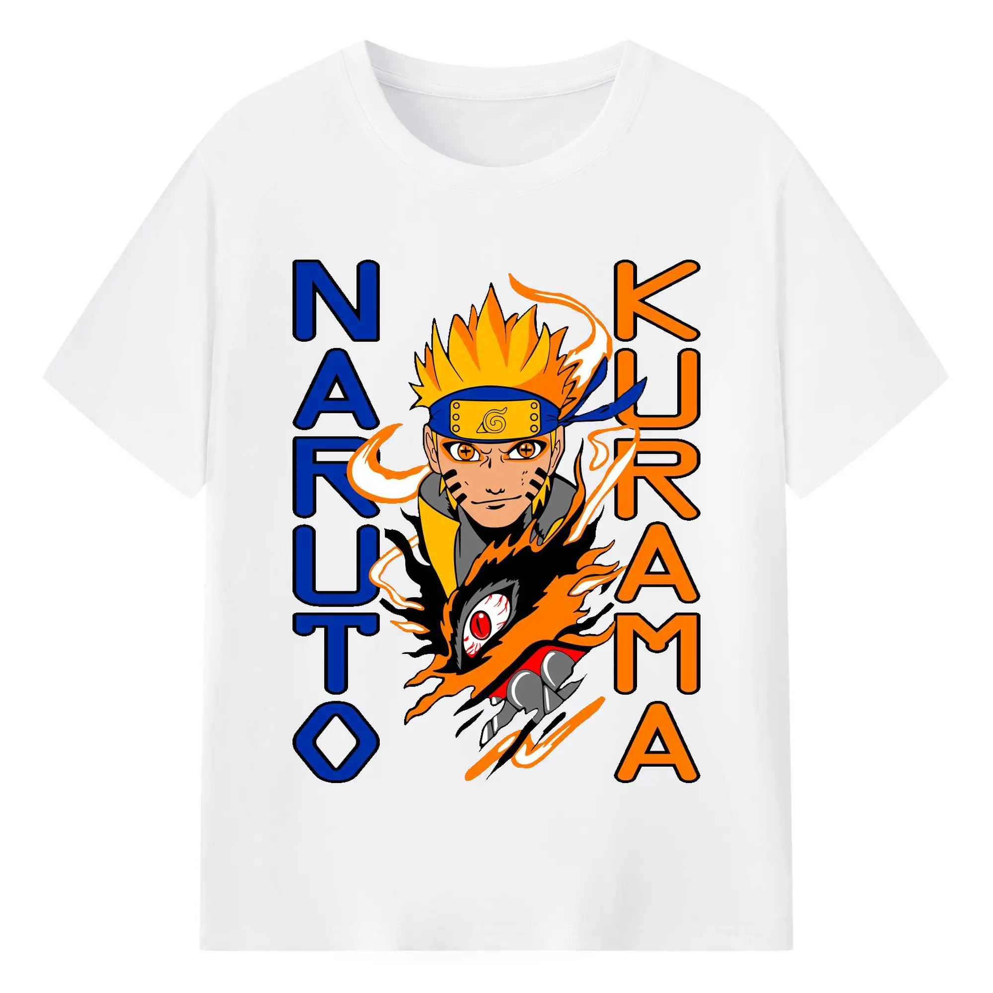ナルト グッズ うずまき ナルト - 綿100％ 半袖Tシャツ ・ フロントプリント ・ 快適 通気性 ・ 日常使い 散歩 スポーツ用