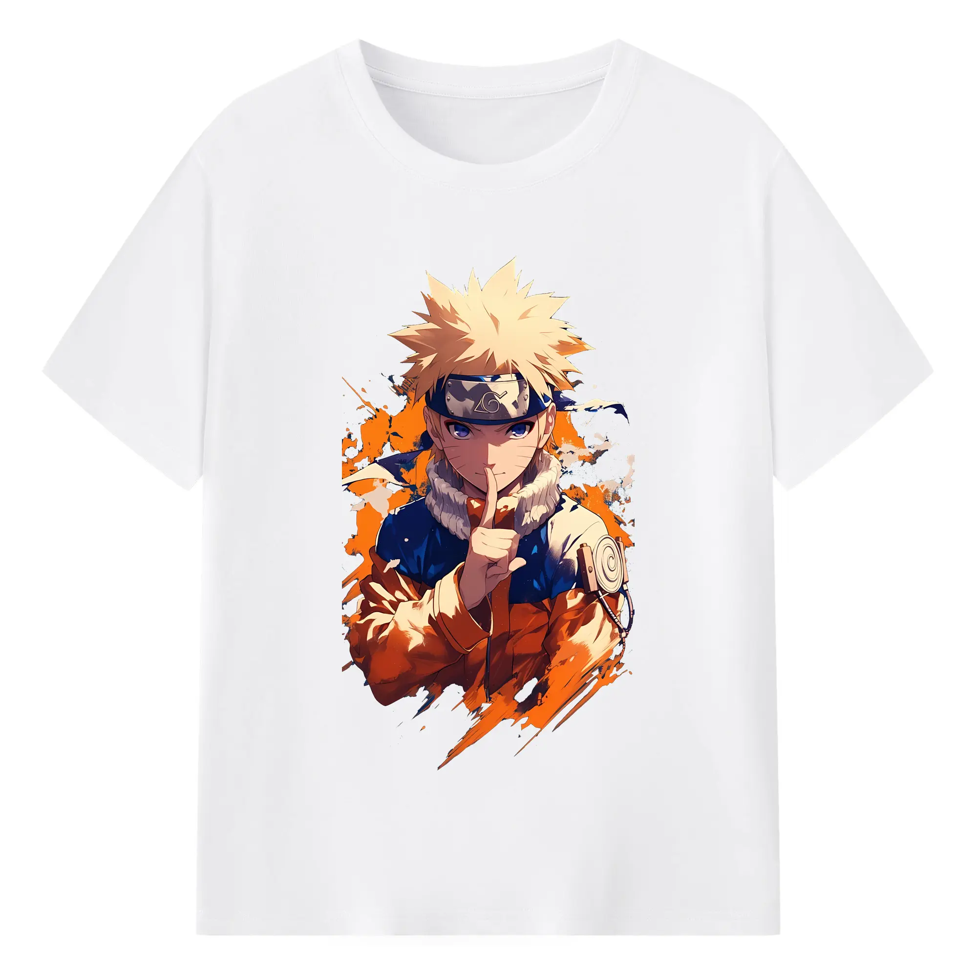 ナルト グッズ うずまき ナルト - 綿100％ 半袖Tシャツ ・ フロントプリント ・ 快適 通気性 ・ 日常使い 散歩 スポーツ用