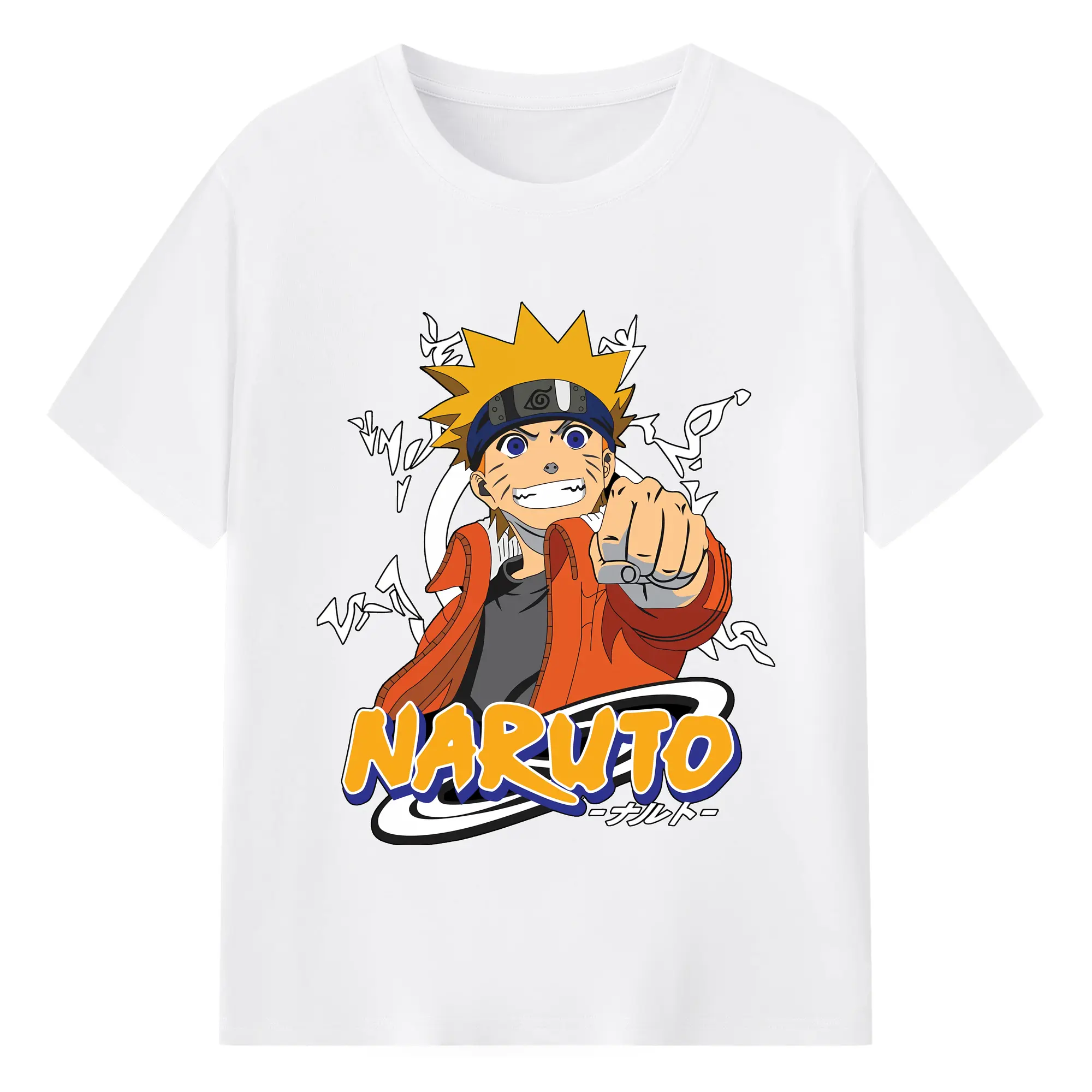 ナルト グッズ うずまき ナルト - 綿100％ 半袖Tシャツ ・ フロントプリント ・ 快適 通気性 ・ 日常使い 散歩 スポーツ用