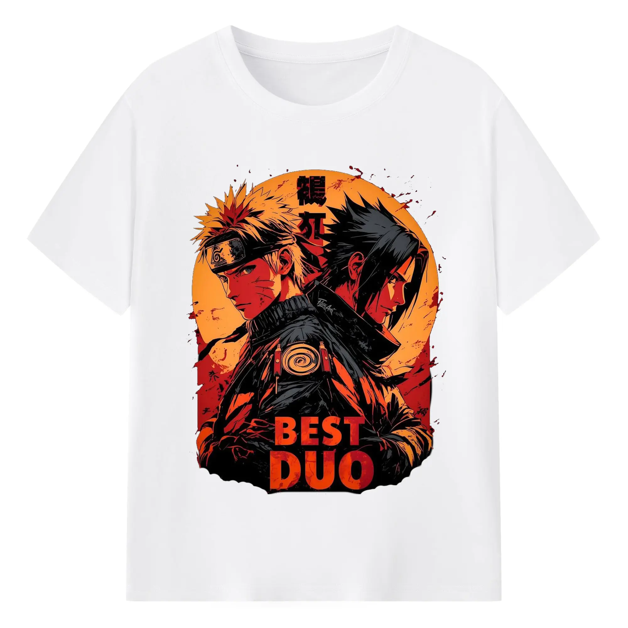 ナルト グッズ うずまき ナルト - 綿100％ 半袖Tシャツ ・ フロントプリント ・ 快適 通気性 ・ 日常使い 散歩 スポーツ用