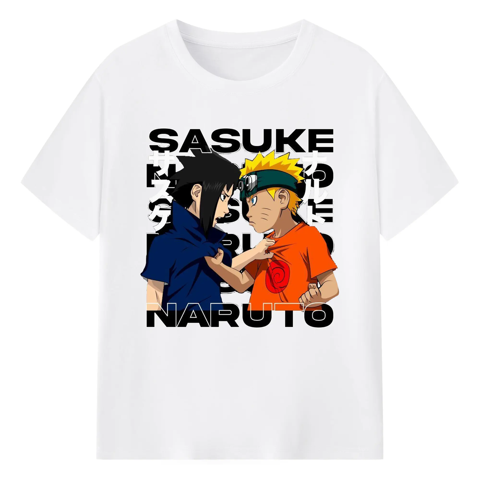 ナルト グッズ うずまき ナルト - 綿100％ 半袖Tシャツ ・ フロントプリント ・ 快適 通気性 ・ 日常使い 散歩 スポーツ用