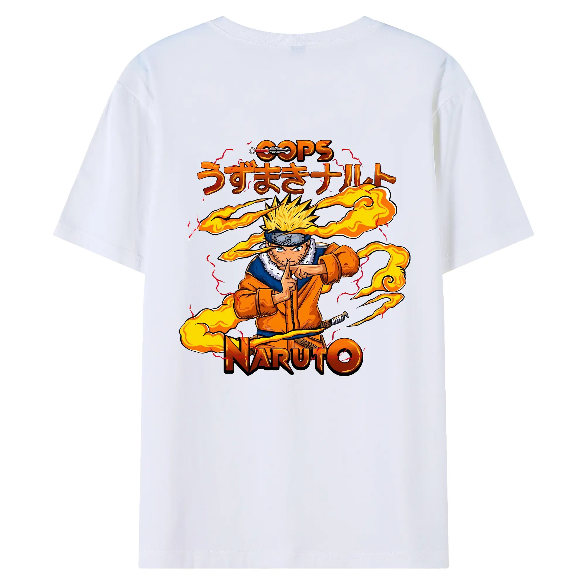 ナルト グッズ うずまき ナルト - 綿100％ 半袖Tシャツ ・ バックプリント ・ 快適 通気性 ・ 日常使い 散歩 スポーツ用