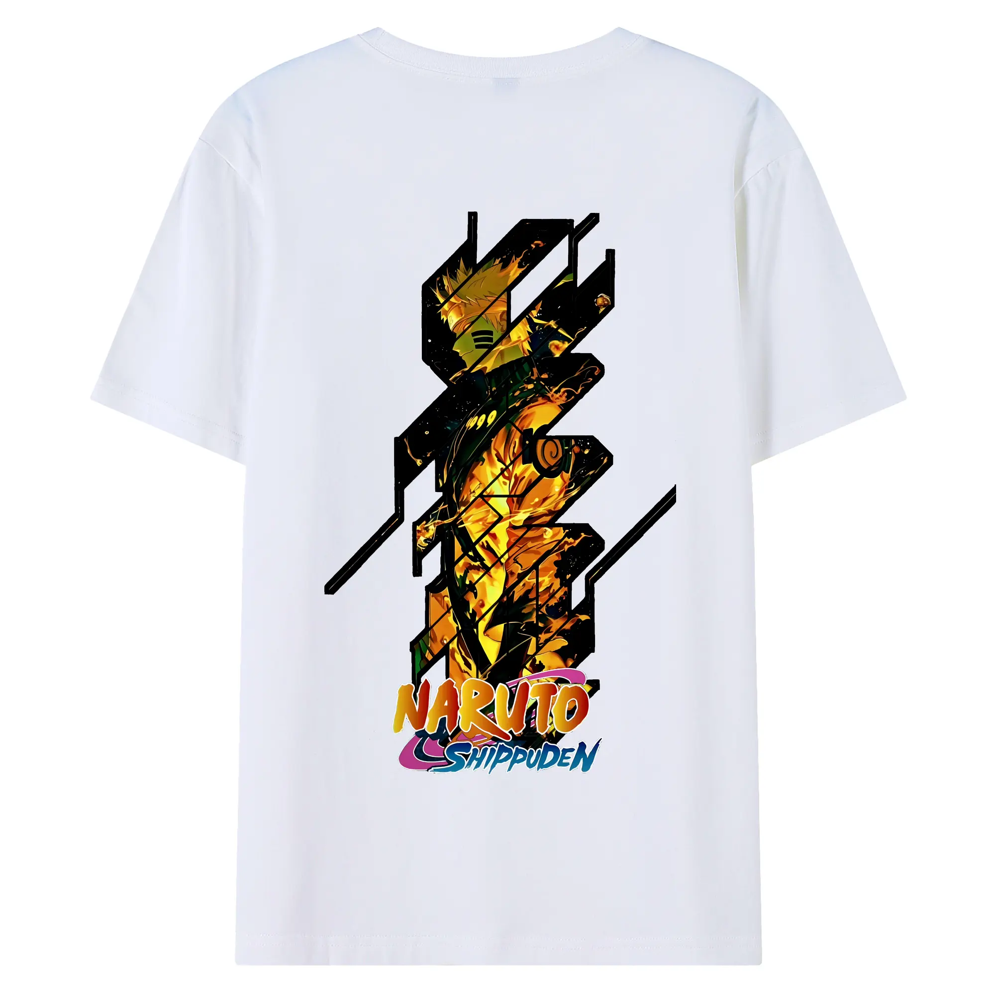 ナルト グッズ うずまき ナルト - 綿100％ 半袖Tシャツ ・ バックプリント ・ 快適 通気性 ・ 日常使い 散歩 スポーツ用