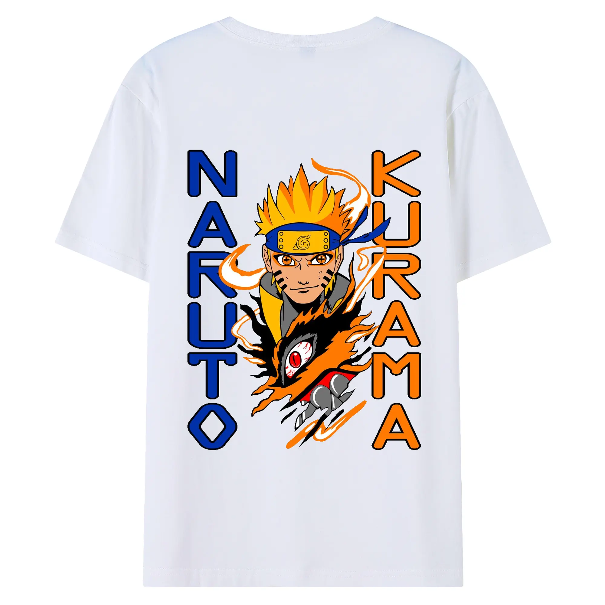 ナルト グッズ うずまき ナルト - 綿100％ 半袖Tシャツ ・ バックプリント ・ 快適 通気性 ・ 日常使い 散歩 スポーツ用