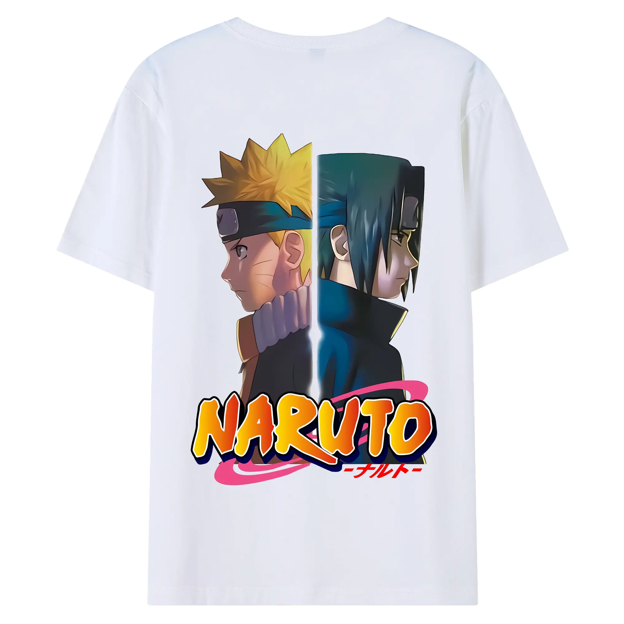 ナルト グッズ うずまき ナルト - 綿100％ 半袖Tシャツ ・ バックプリント ・ 快適 通気性 ・ 日常使い 散歩 スポーツ用