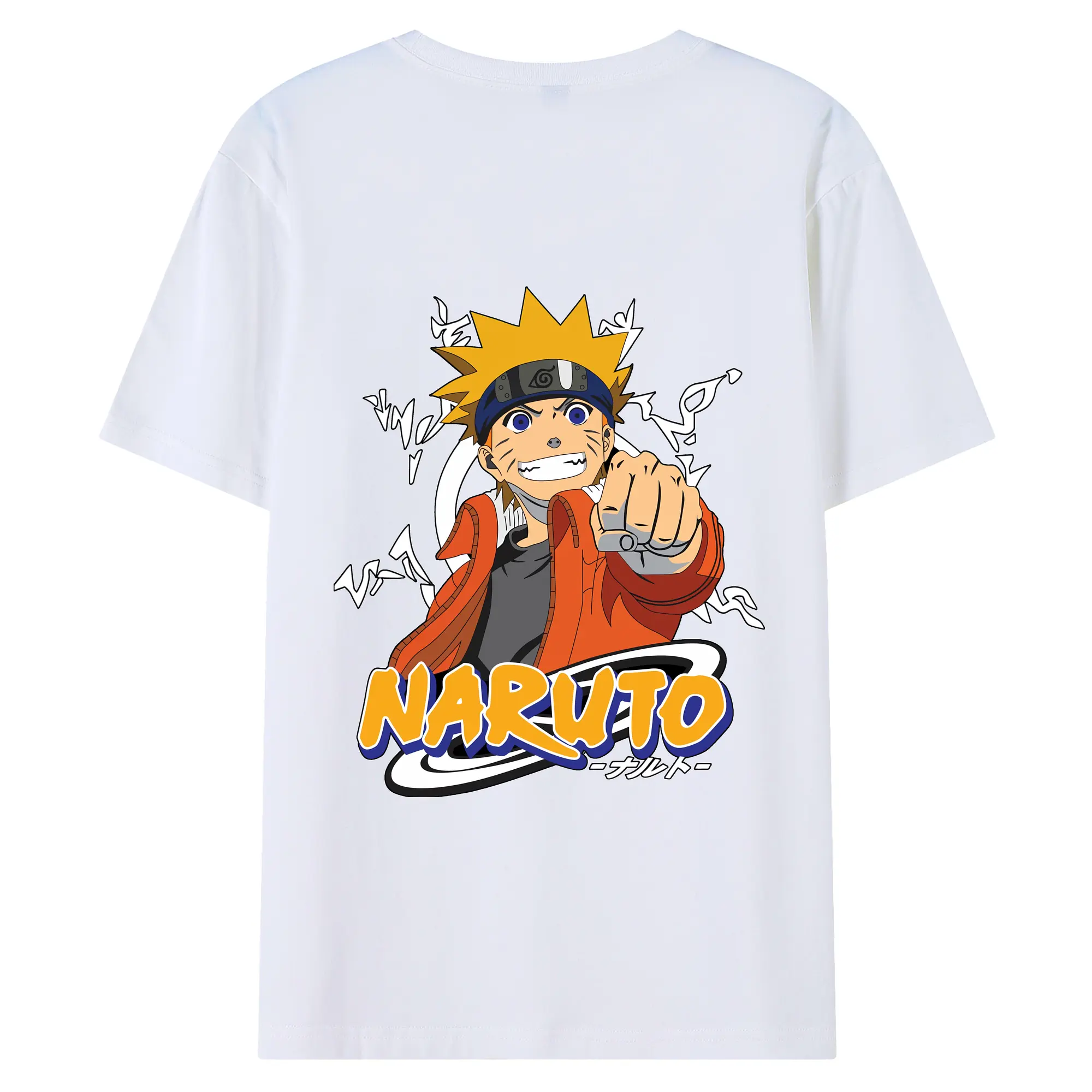 ナルト グッズ うずまき ナルト - 綿100％ 半袖Tシャツ ・ バックプリント ・ 快適 通気性 ・ 日常使い 散歩 スポーツ用