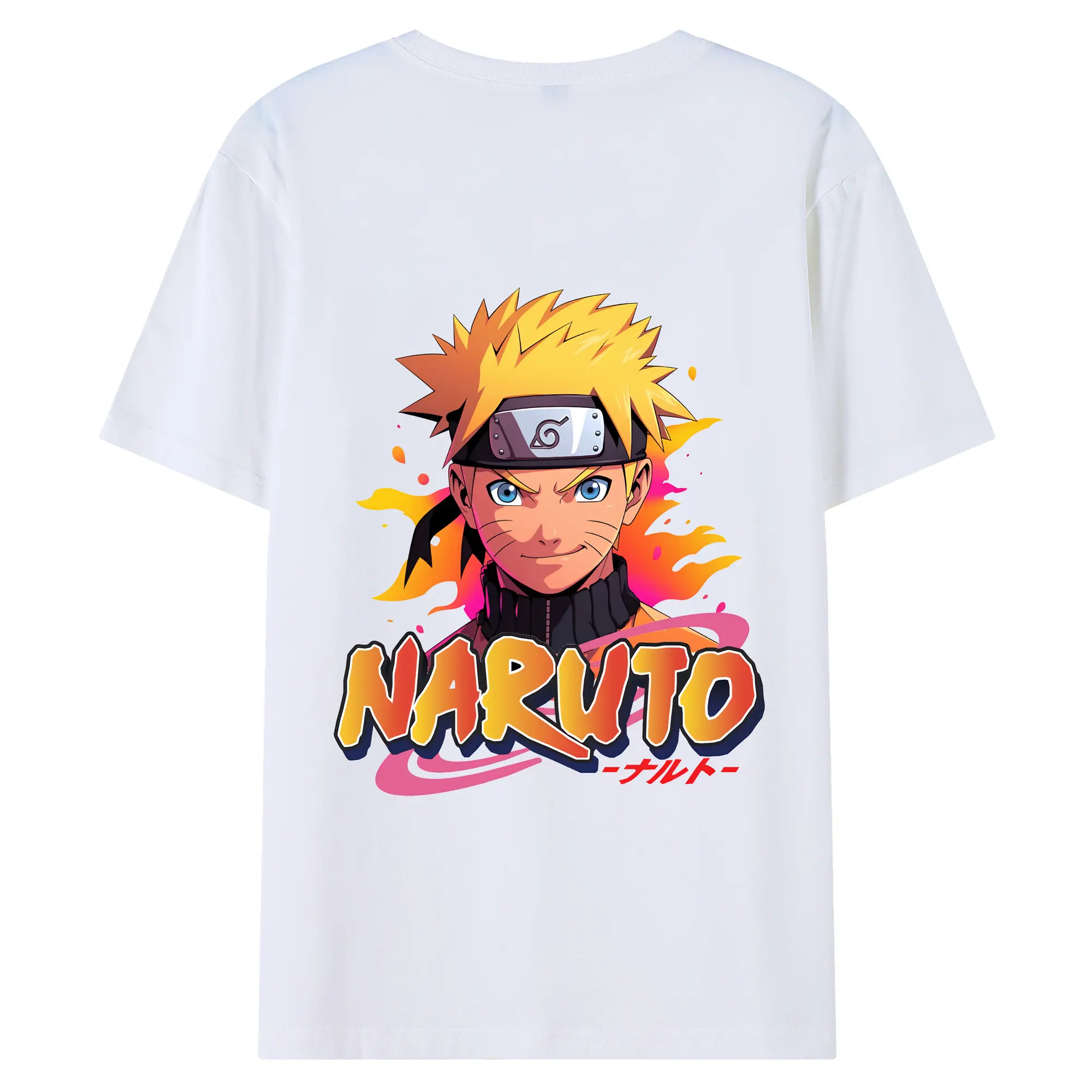 ナルト グッズ うずまき ナルト - 綿100％ 半袖Tシャツ ・ バックプリント ・ 快適 通気性 ・ 日常使い 散歩 スポーツ用