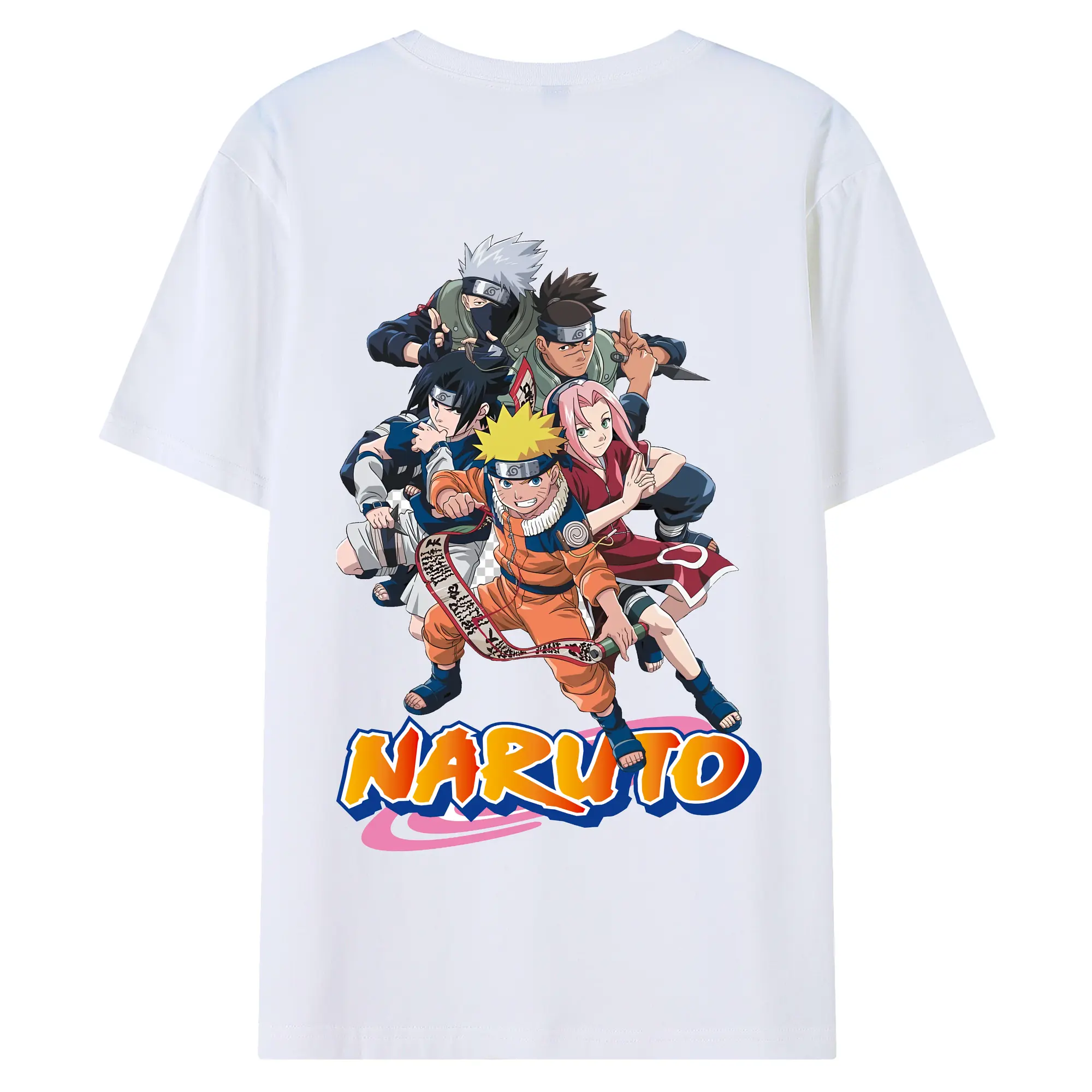 ナルト グッズ うずまき ナルト - 綿100％ 半袖Tシャツ ・ バックプリント ・ 快適 通気性 ・ 日常使い 散歩 スポーツ用