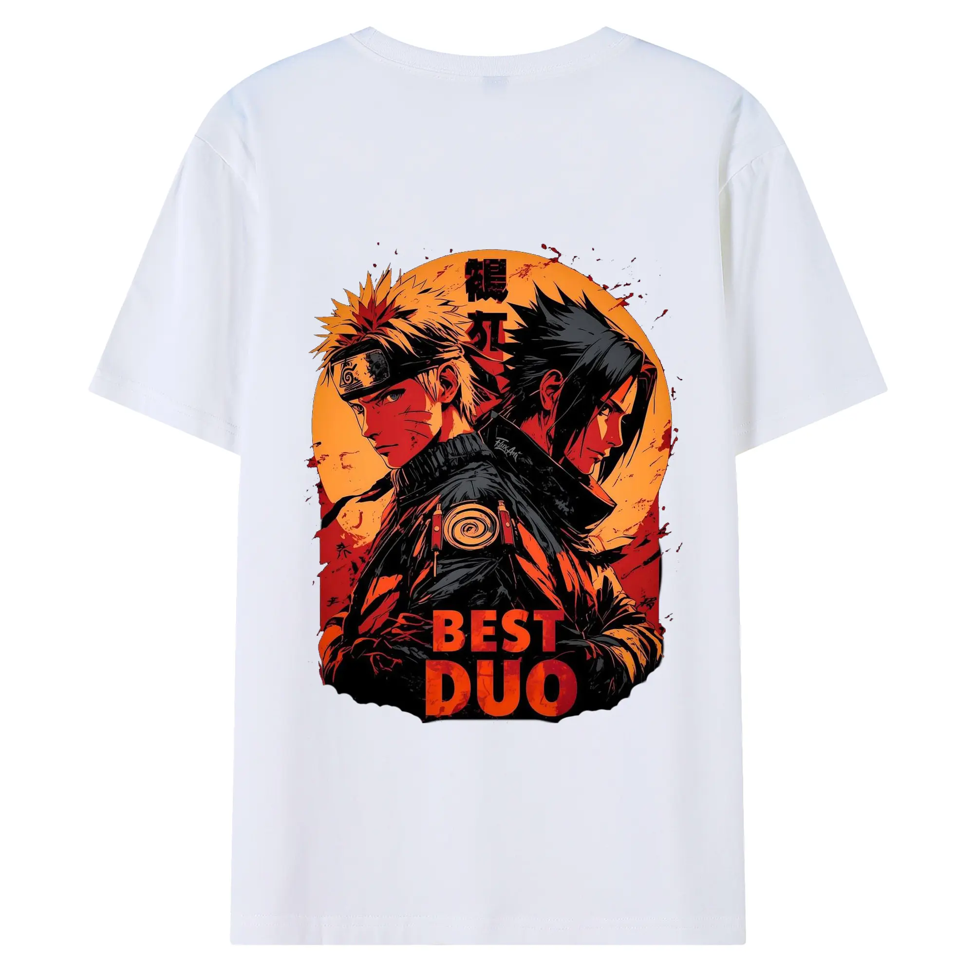 ナルト グッズ うずまき ナルト - 綿100％ 半袖Tシャツ ・ バックプリント ・ 快適 通気性 ・ 日常使い 散歩 スポーツ用