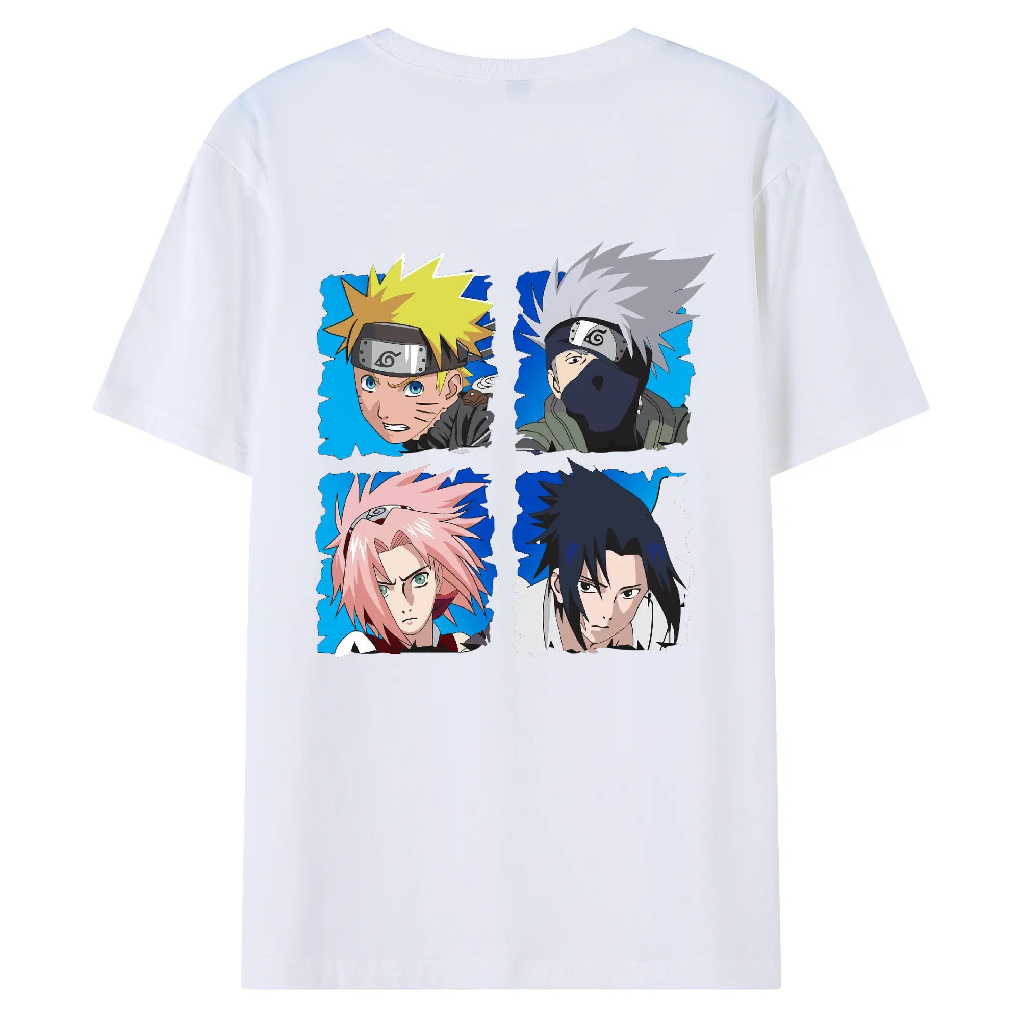 ナルト グッズ うずまき ナルト - 綿100％ 半袖Tシャツ ・ バックプリント ・ 快適 通気性 ・ 日常使い 散歩 スポーツ用