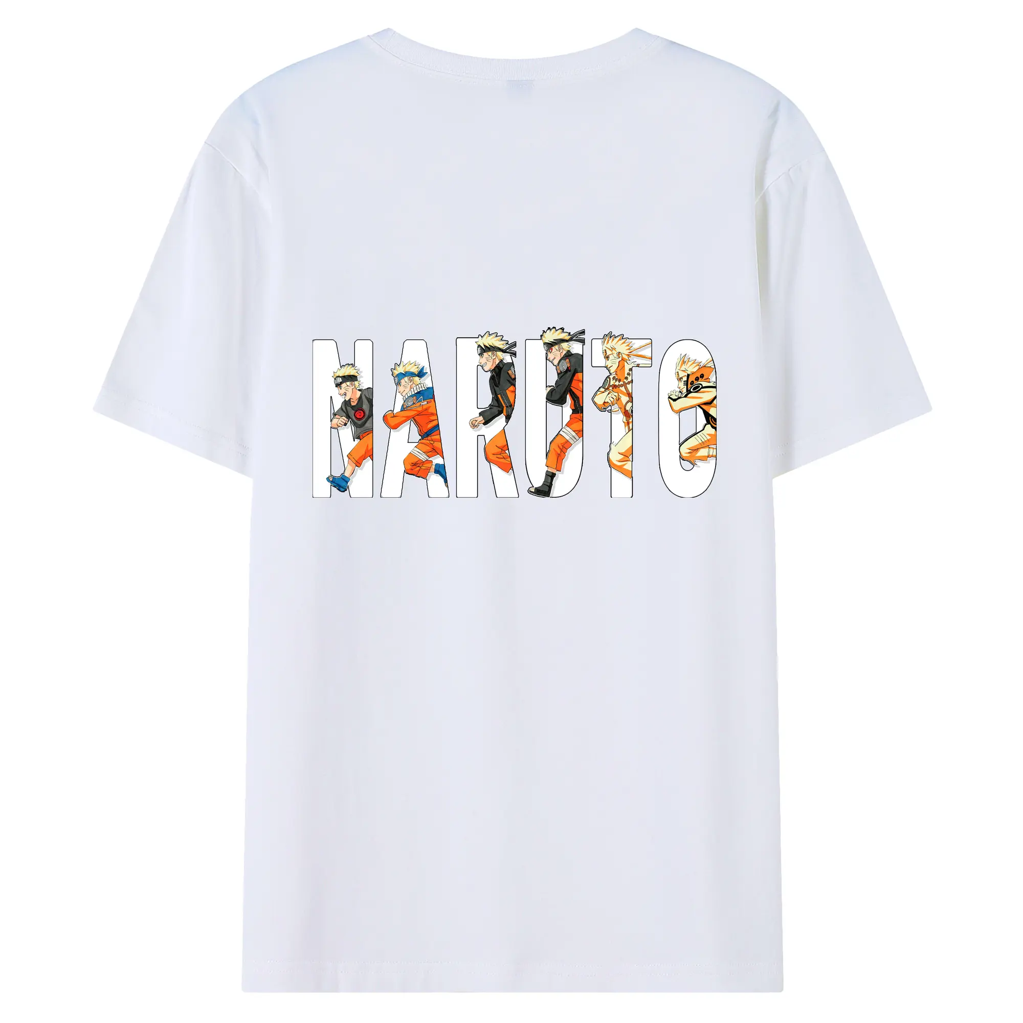 ナルト グッズ うずまき ナルト - 綿100％ 半袖Tシャツ ・ バックプリント ・ 快適 通気性 ・ 日常使い 散歩 スポーツ用