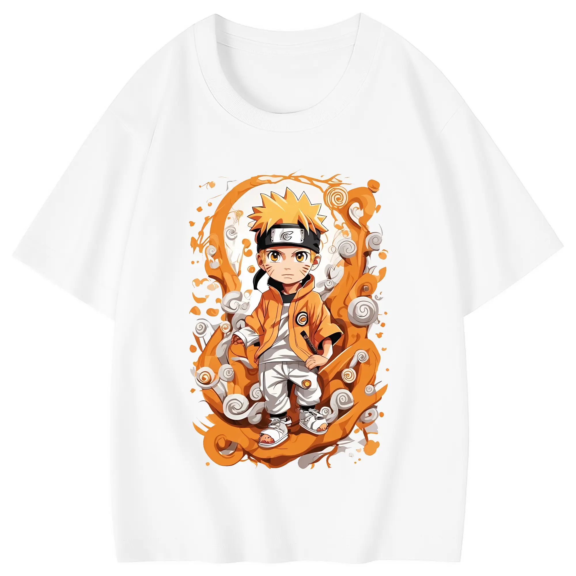 ナルト グッズ うずまき ナルト - 綿100％ キッズTシャツ ・ フロントプリント ・ 快適 通気性 ・ スポーツ カジュアル 散歩用