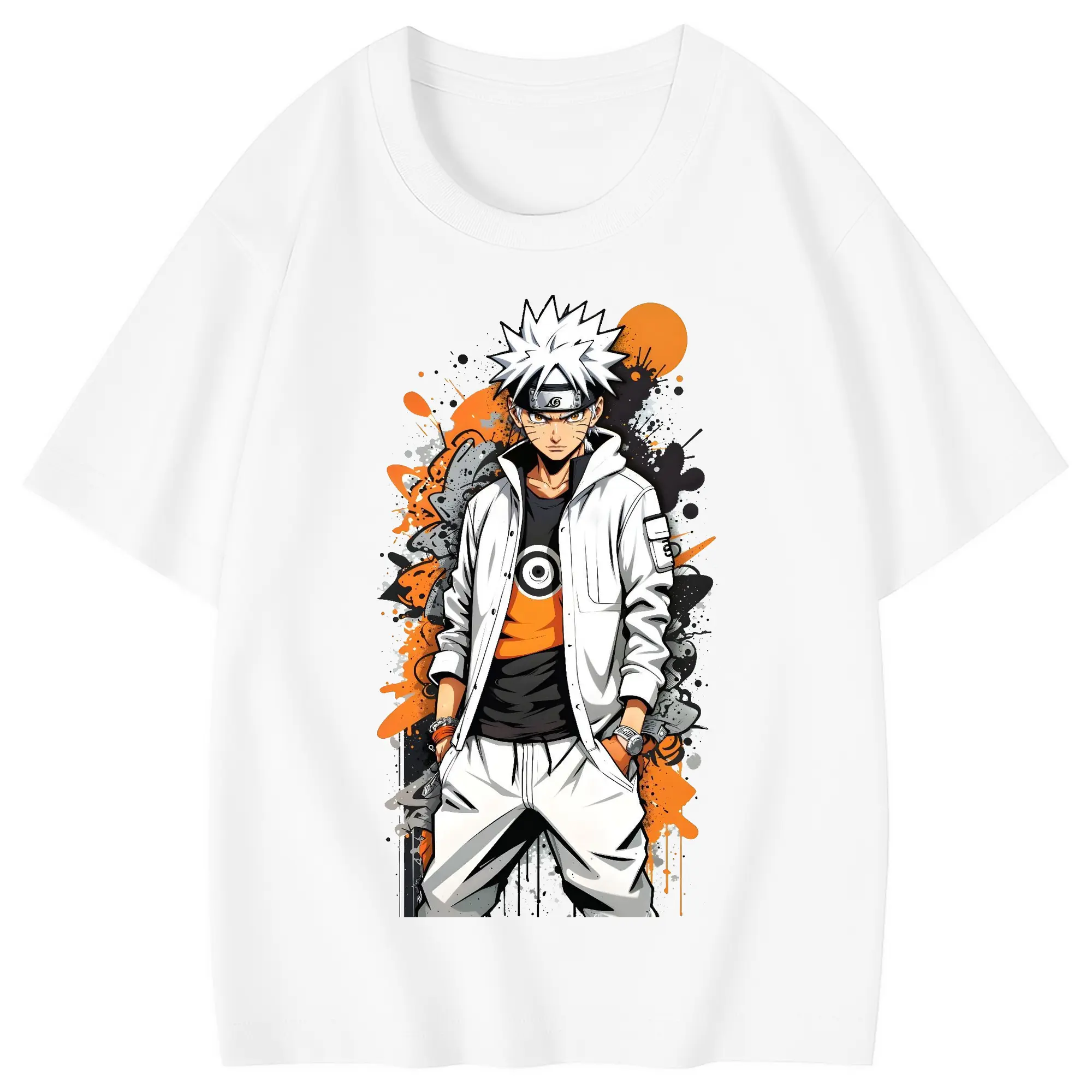 ナルト グッズ うずまき ナルト - 綿100％ キッズTシャツ ・ フロントプリント ・ 快適 通気性 ・ スポーツ カジュアル 散歩用