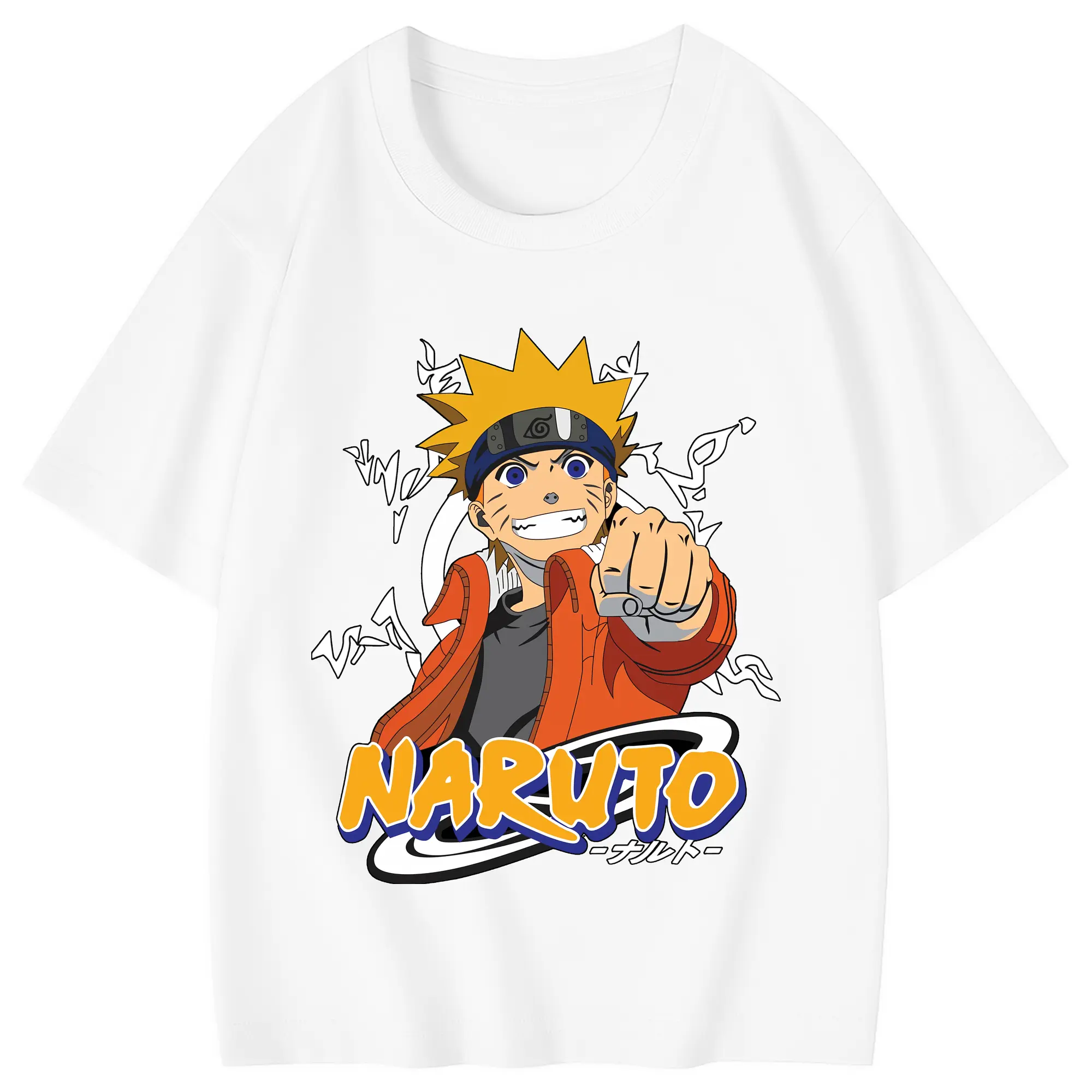 ナルト グッズ うずまき ナルト - 綿100％ キッズTシャツ ・ フロントプリント ・ 快適 通気性 ・ スポーツ カジュアル 散歩用