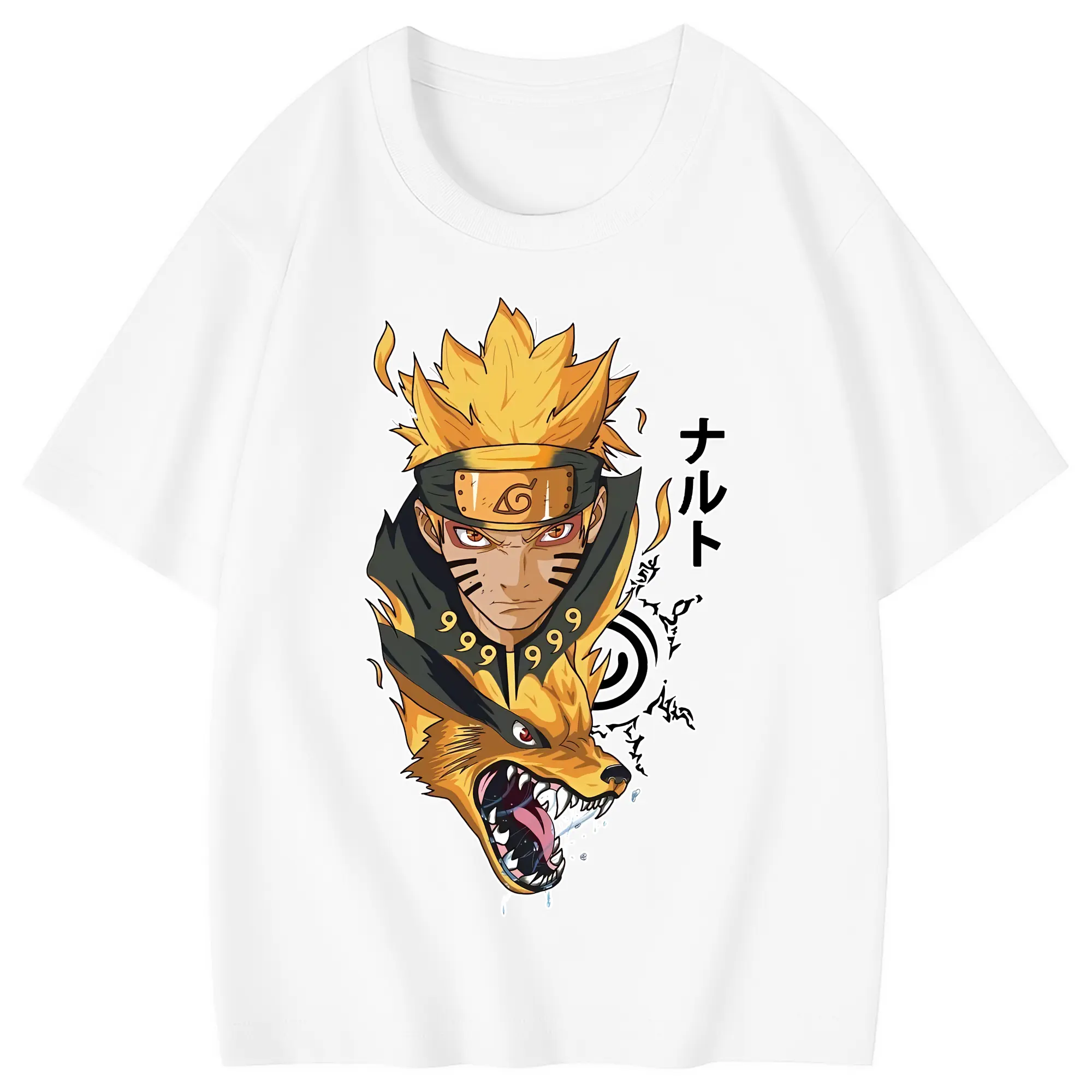 ナルト グッズ うずまき ナルト - 綿100％ キッズTシャツ ・ フロントプリント ・ 快適 通気性 ・ スポーツ カジュアル 散歩用
