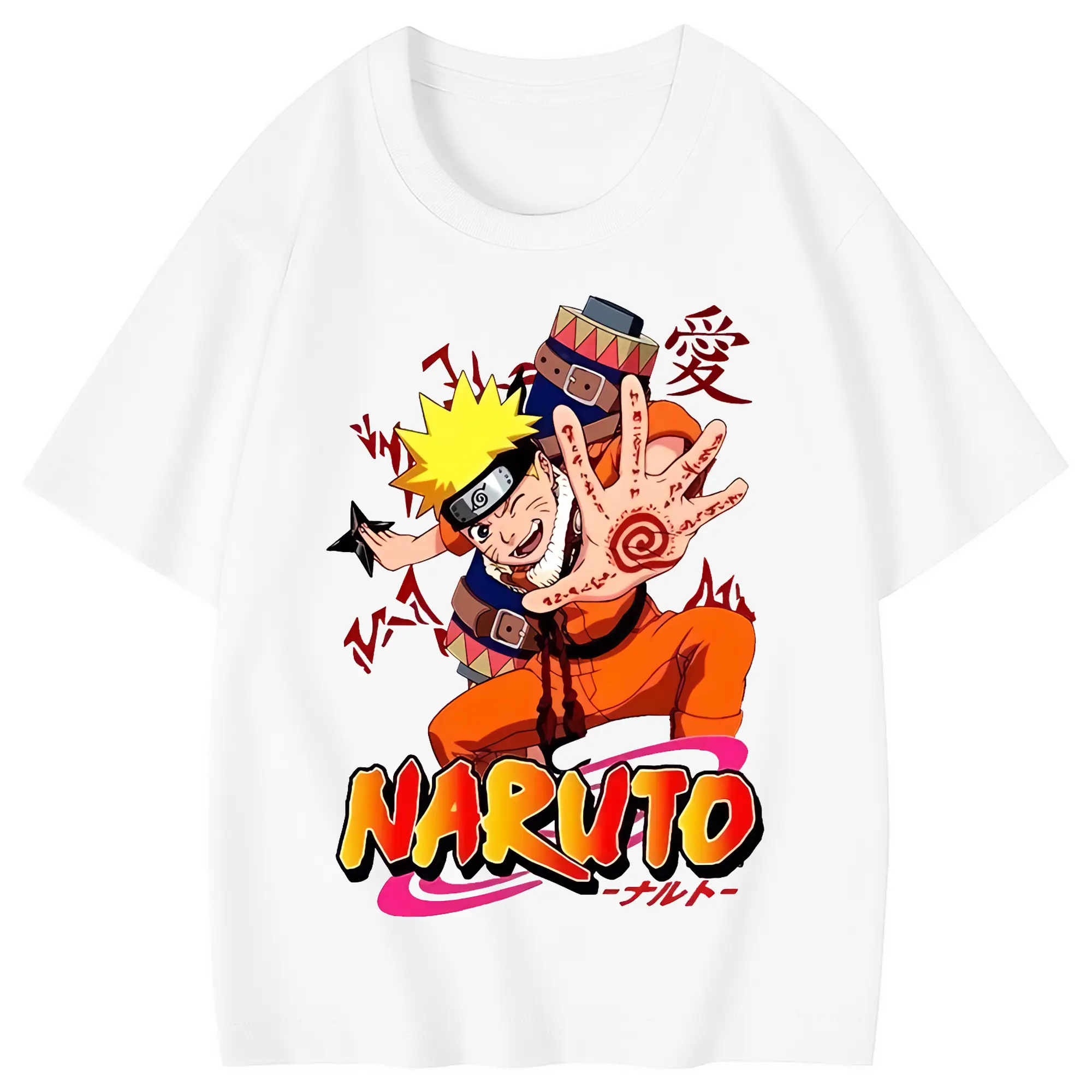 ナルト グッズ うずまき ナルト - 綿100％ キッズTシャツ ・ フロントプリント ・ 快適 通気性 ・ スポーツ カジュアル 散歩用