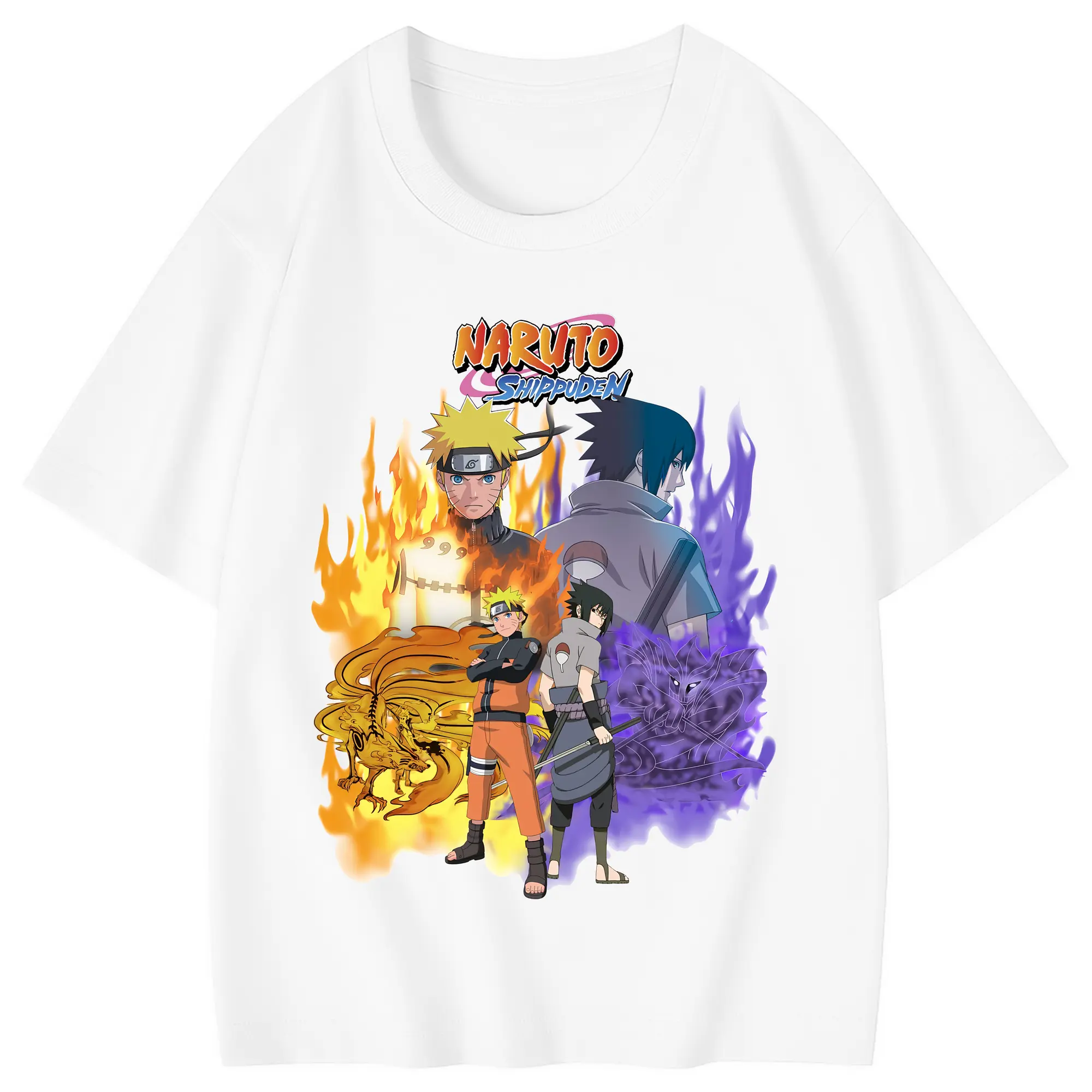 ナルト グッズ うずまき ナルト - 綿100％ キッズTシャツ ・ フロントプリント ・ 快適 通気性 ・ スポーツ カジュアル 散歩用