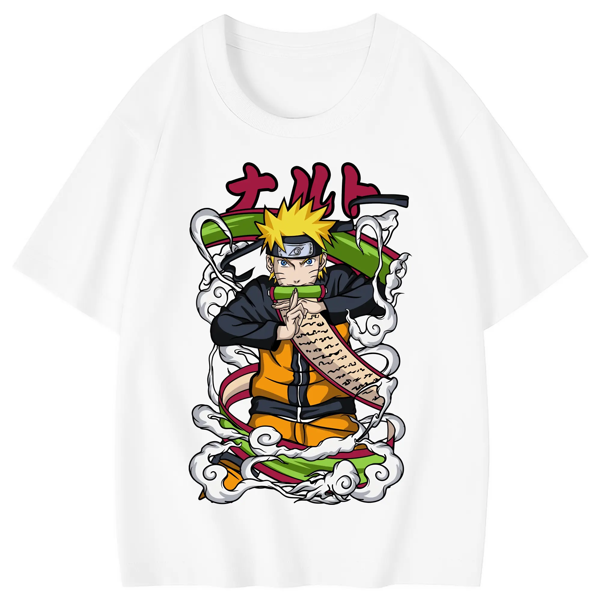 ナルト グッズ うずまき ナルト - 綿100％ キッズTシャツ ・ フロントプリント ・ 快適 通気性 ・ スポーツ カジュアル 散歩用