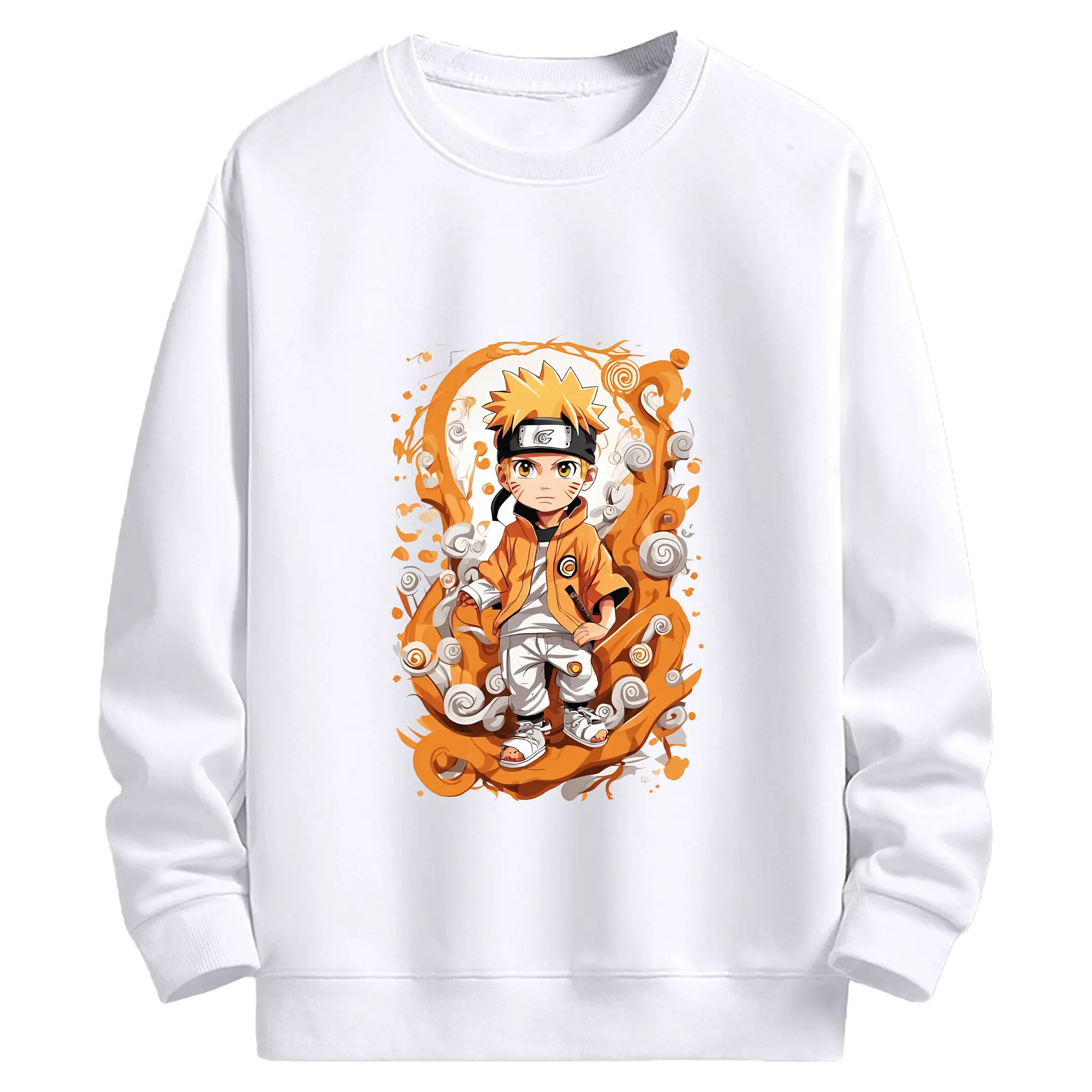 ナルト グッズ うずまき ナルト - 高品質 クルーネック スウェット ・ コットン59％ ポリエステル41％ ・ ユニセックス 長袖 トレーナー ・ カジュアル デイリー スポーツ 散歩用