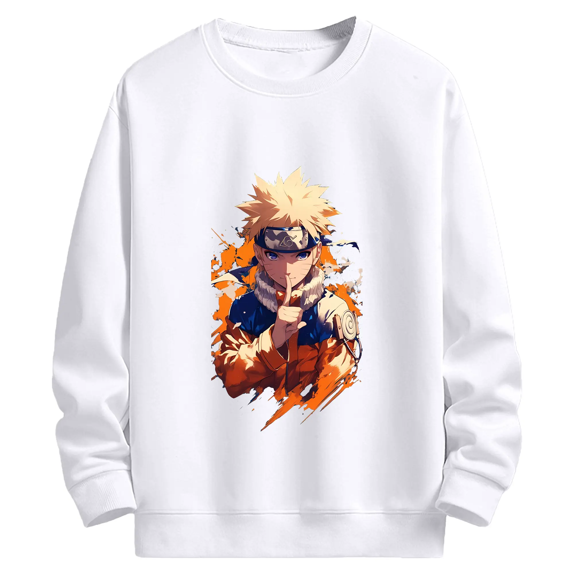 ナルト グッズ うずまき ナルト - 高品質 クルーネック スウェット ・ コットン59％ ポリエステル41％ ・ ユニセックス 長袖 トレーナー ・ カジュアル デイリー スポーツ 散歩用