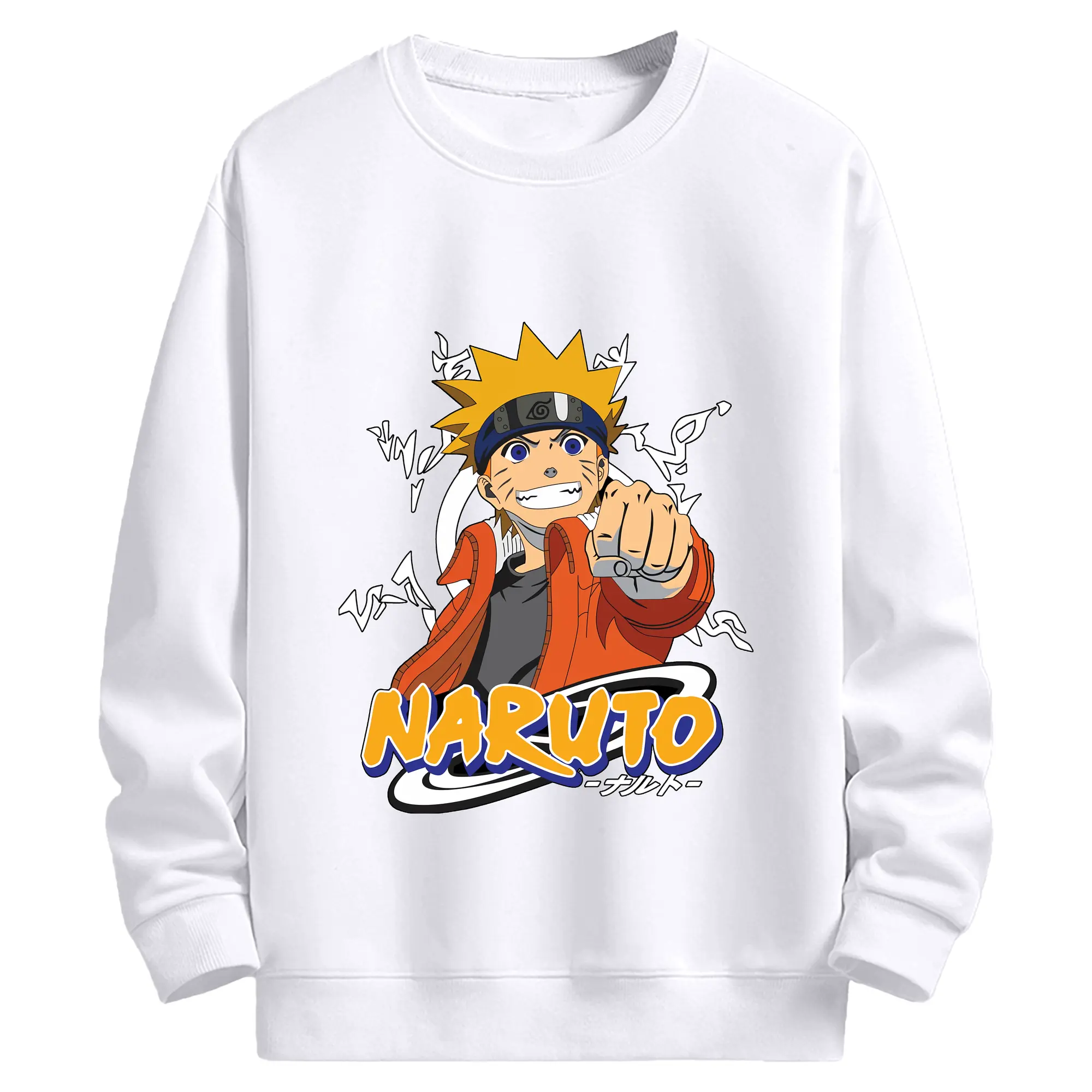 ナルト グッズ うずまき ナルト - 高品質 クルーネック スウェット ・ コットン59％ ポリエステル41％ ・ ユニセックス 長袖 トレーナー ・ カジュアル デイリー スポーツ 散歩用