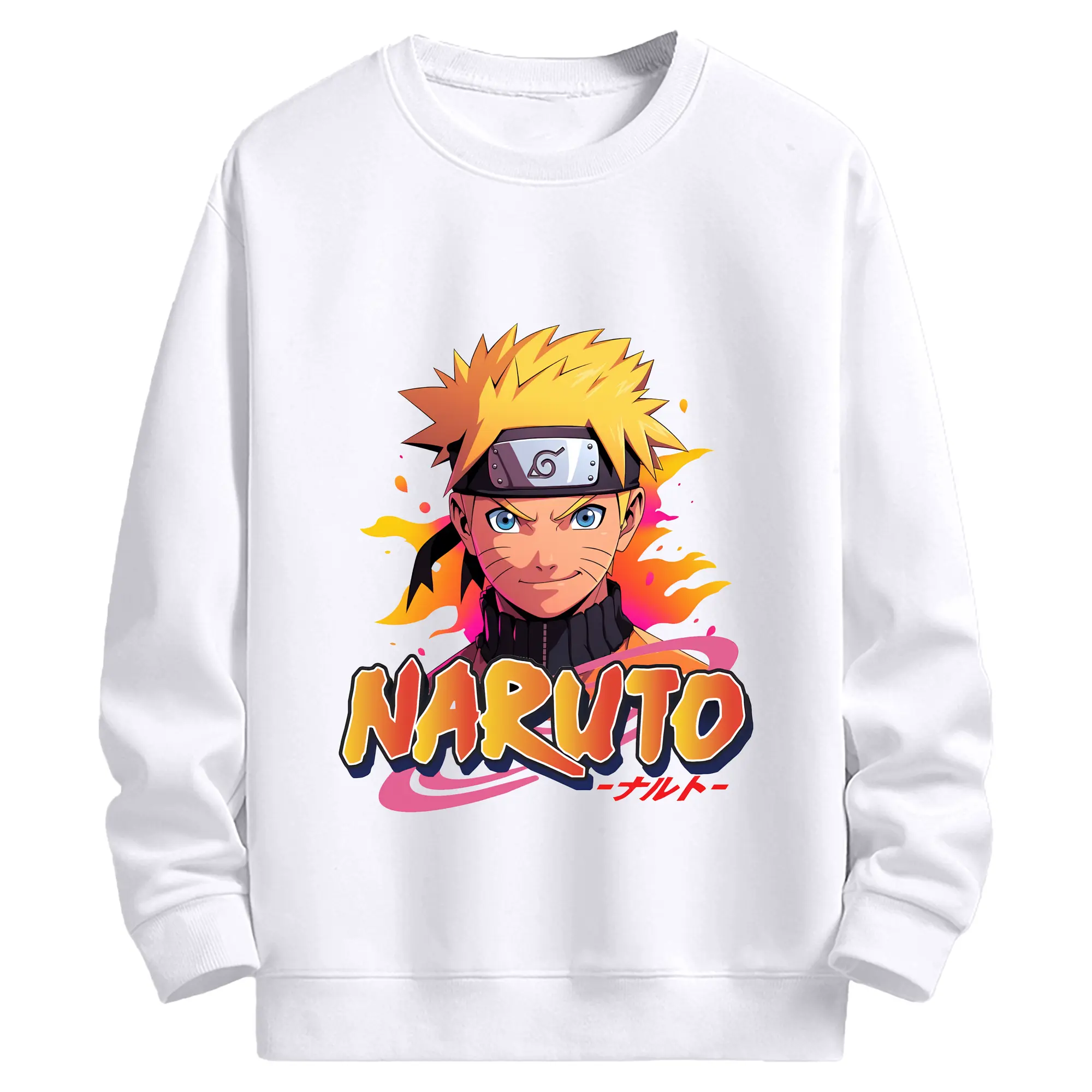 ナルト グッズ うずまき ナルト - 高品質 クルーネック スウェット ・ コットン59％ ポリエステル41％ ・ ユニセックス 長袖 トレーナー ・ カジュアル デイリー スポーツ 散歩用