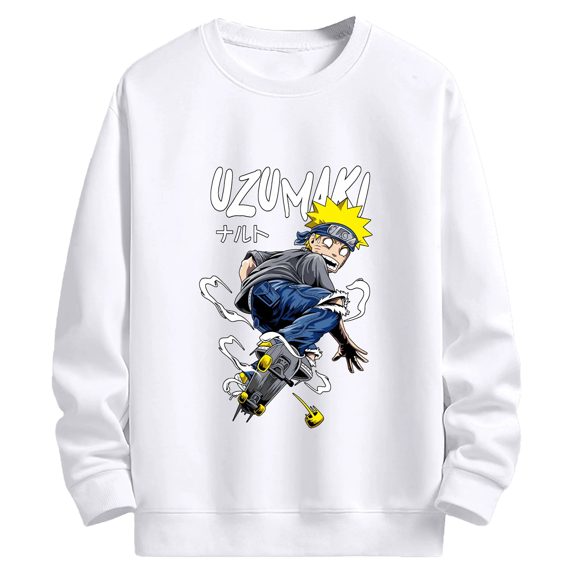 ナルト グッズ うずまき ナルト - 高品質 クルーネック スウェット ・ コットン59％ ポリエステル41％ ・ ユニセックス 長袖 トレーナー ・ カジュアル デイリー スポーツ 散歩用