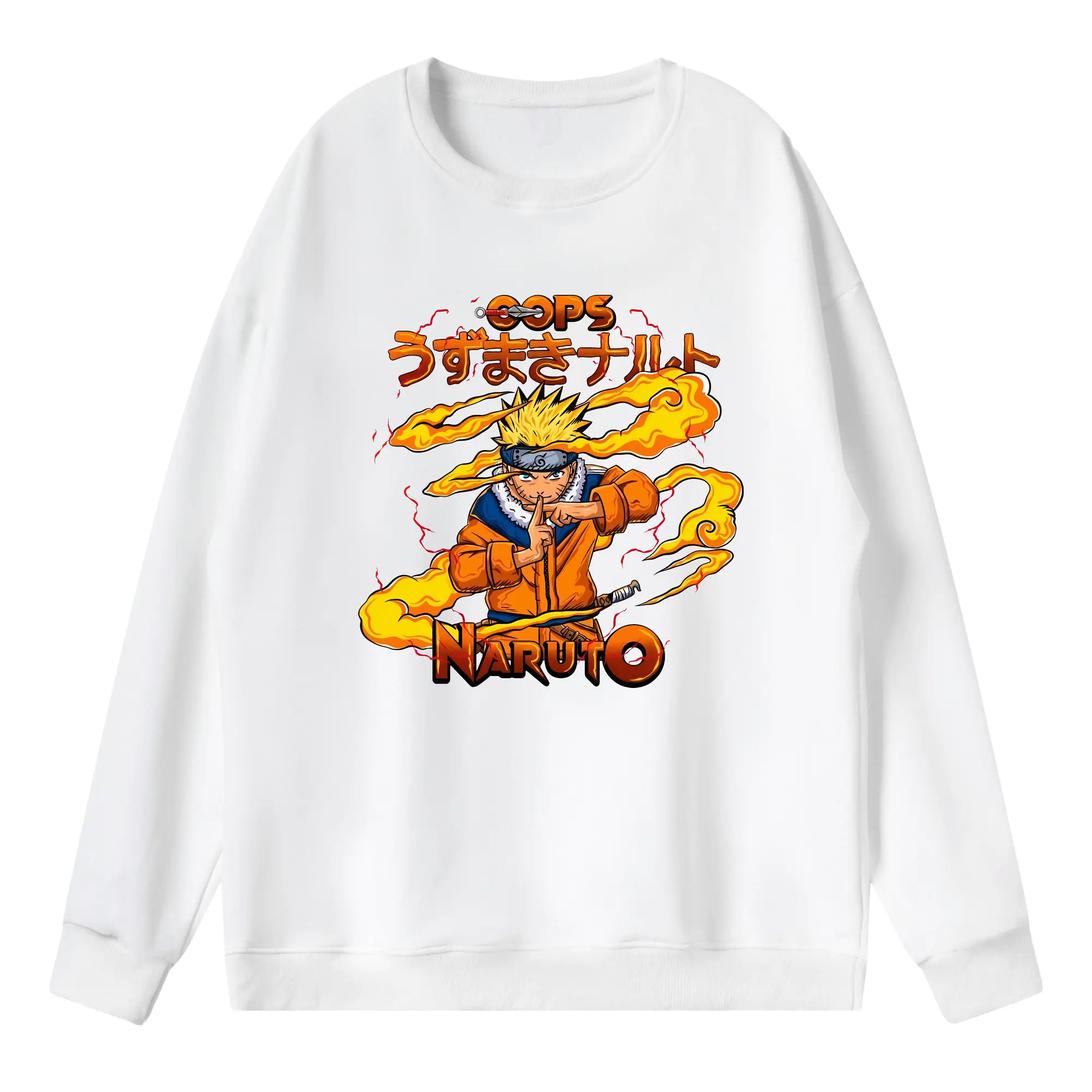 ナルト グッズ うずまき ナルト - 薄手 クルーネック スウェット 裏毛260g · ポリエステル 春秋向け カジュアル 男女兼用 · トレーナー デイリー スポーツ 散歩に最適