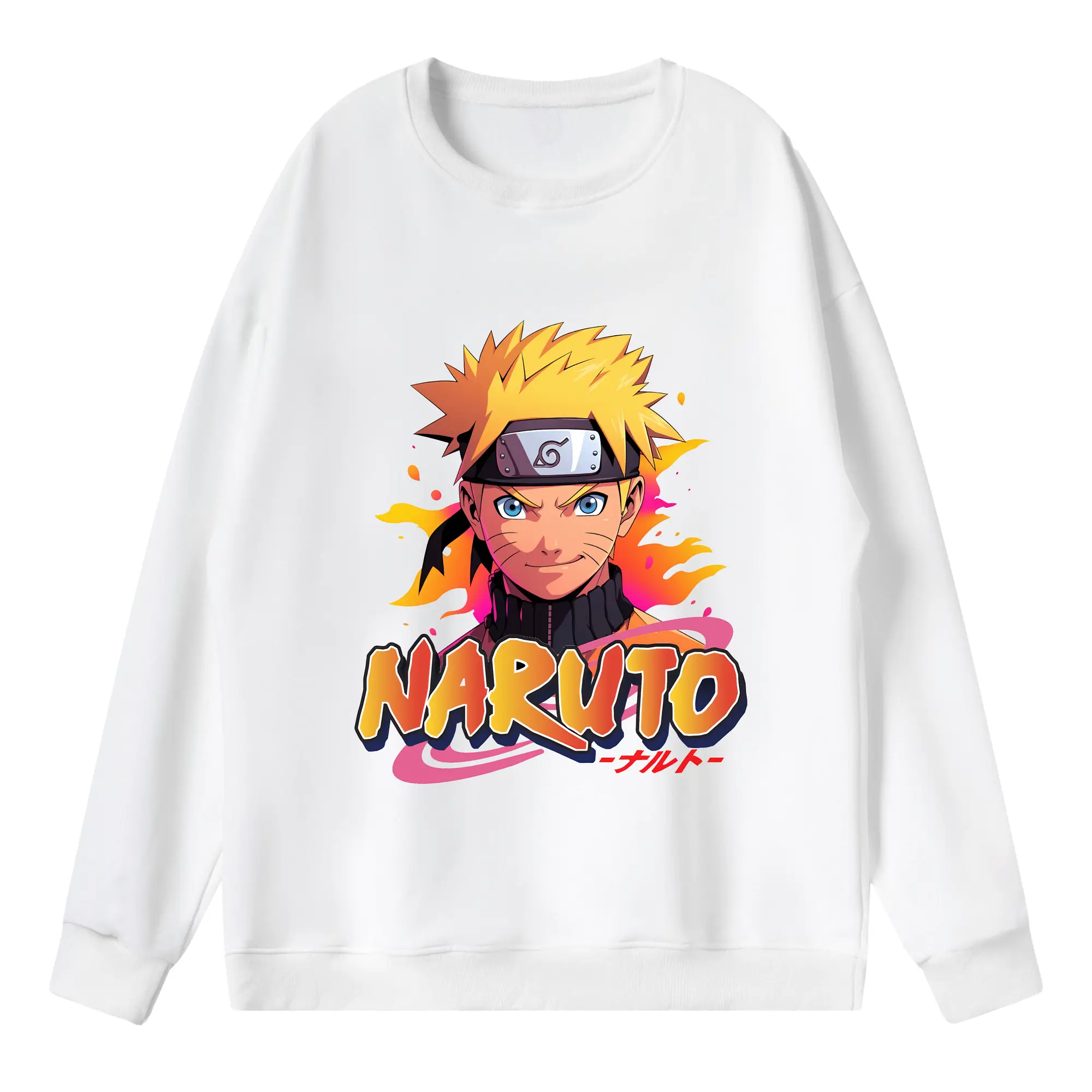 ナルト グッズ うずまき ナルト - 薄手 クルーネック スウェット 裏毛260g · ポリエステル 春秋向け カジュアル 男女兼用 · トレーナー デイリー スポーツ 散歩に最適