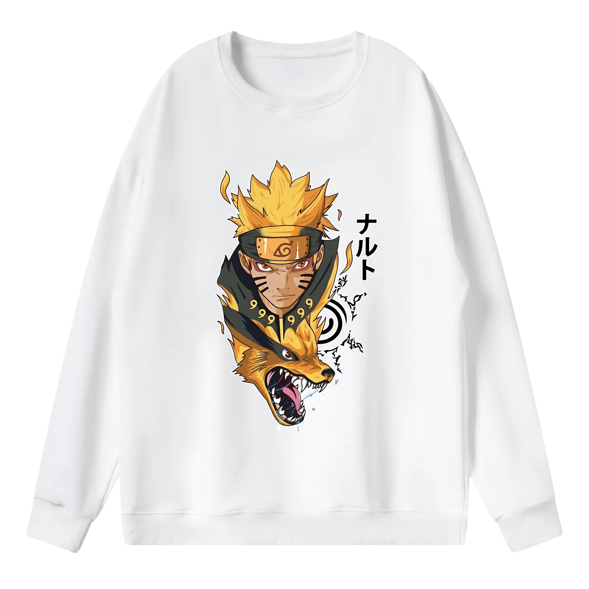 ナルト グッズ うずまき ナルト - 薄手 クルーネック スウェット 裏毛260g · ポリエステル 春秋向け カジュアル 男女兼用 · トレーナー デイリー スポーツ 散歩に最適