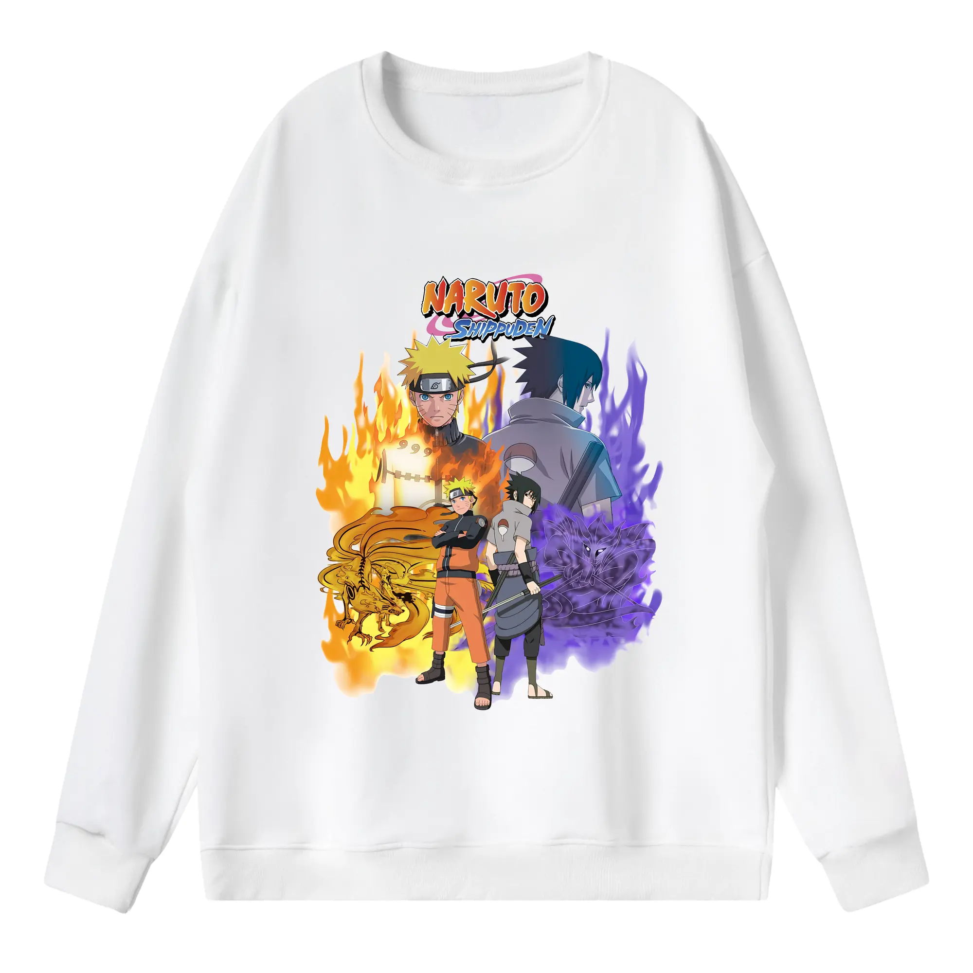 ナルト グッズ うずまき ナルト - 薄手 クルーネック スウェット 裏毛260g · ポリエステル 春秋向け カジュアル 男女兼用 · トレーナー デイリー スポーツ 散歩に最適