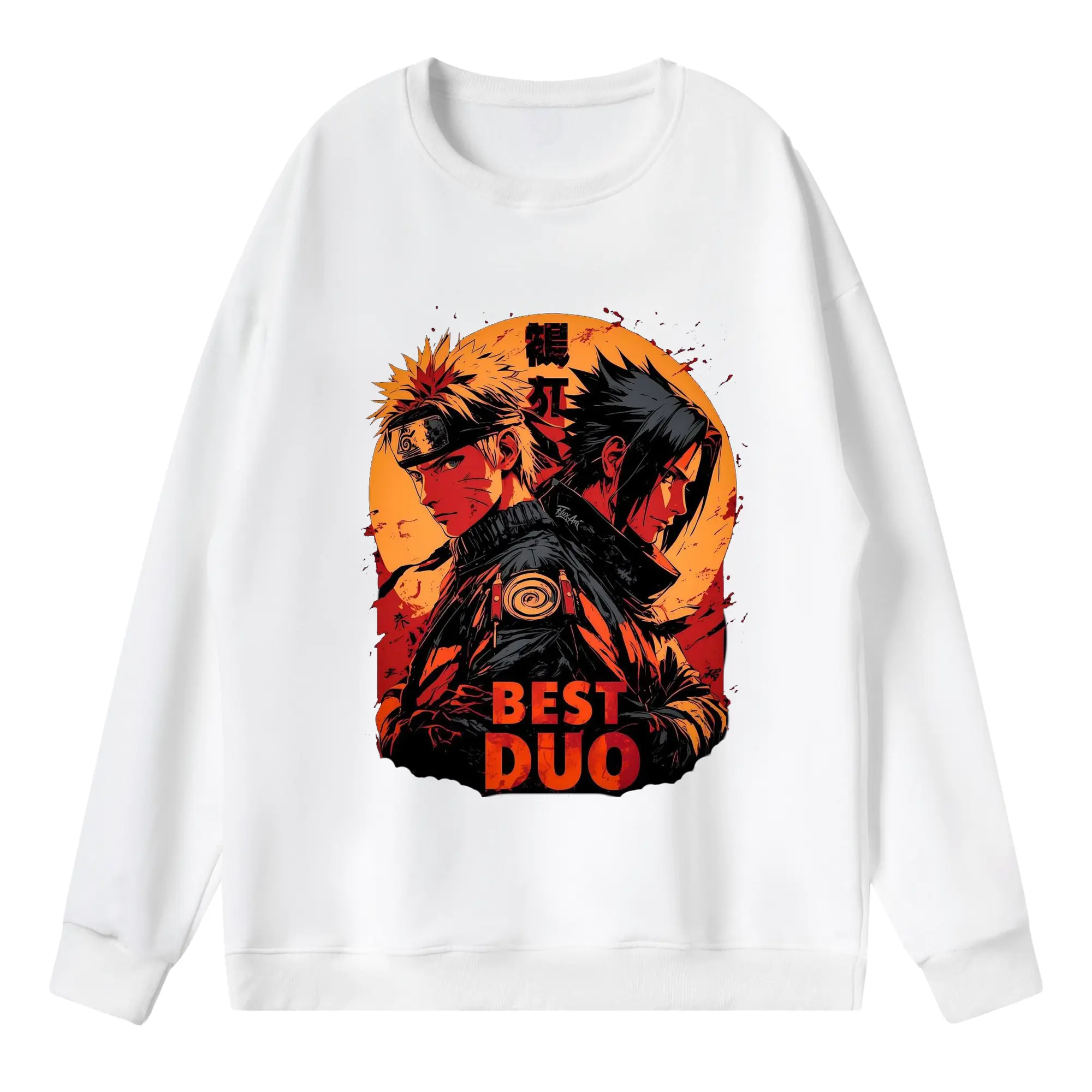 ナルト グッズ うずまき ナルト - 薄手 クルーネック スウェット 裏毛260g · ポリエステル 春秋向け カジュアル 男女兼用 · トレーナー デイリー スポーツ 散歩に最適