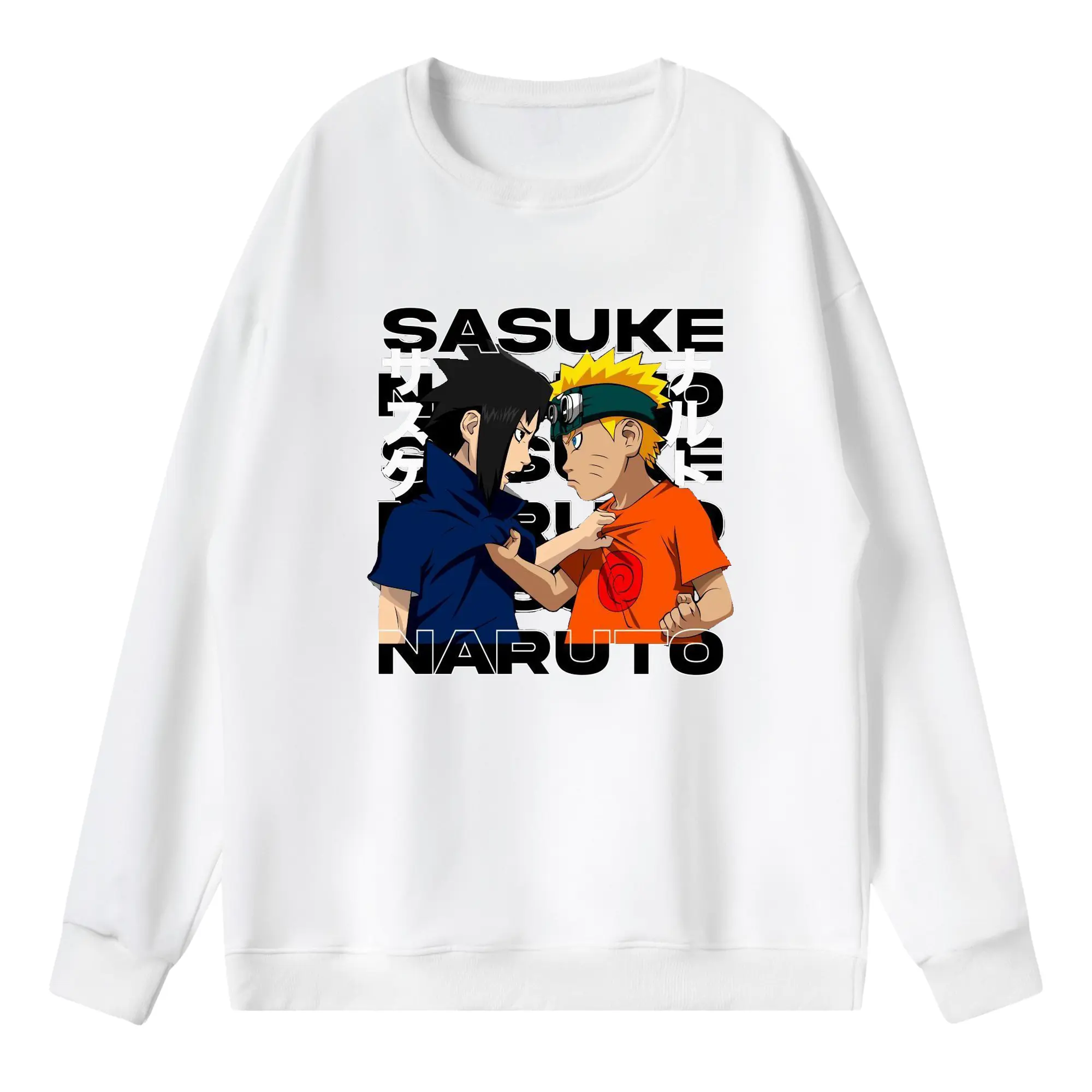 ナルト グッズ うずまき ナルト - 薄手 クルーネック スウェット 裏毛260g · ポリエステル 春秋向け カジュアル 男女兼用 · トレーナー デイリー スポーツ 散歩に最適