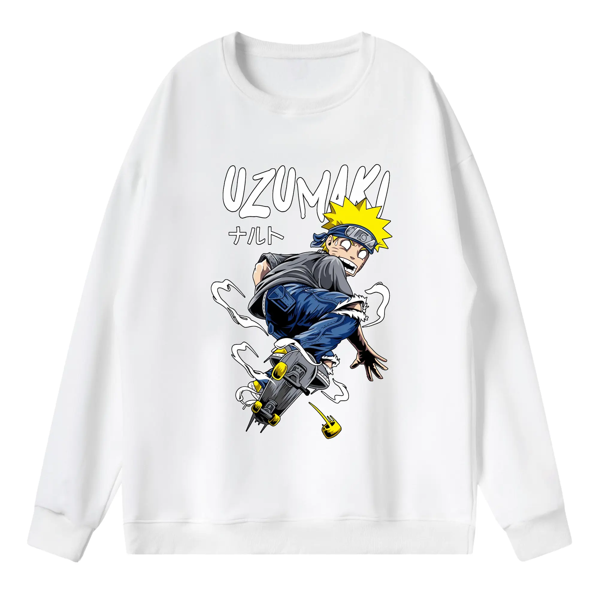 ナルト グッズ うずまき ナルト - 薄手 クルーネック スウェット 裏毛260g · ポリエステル 春秋向け カジュアル 男女兼用 · トレーナー デイリー スポーツ 散歩に最適