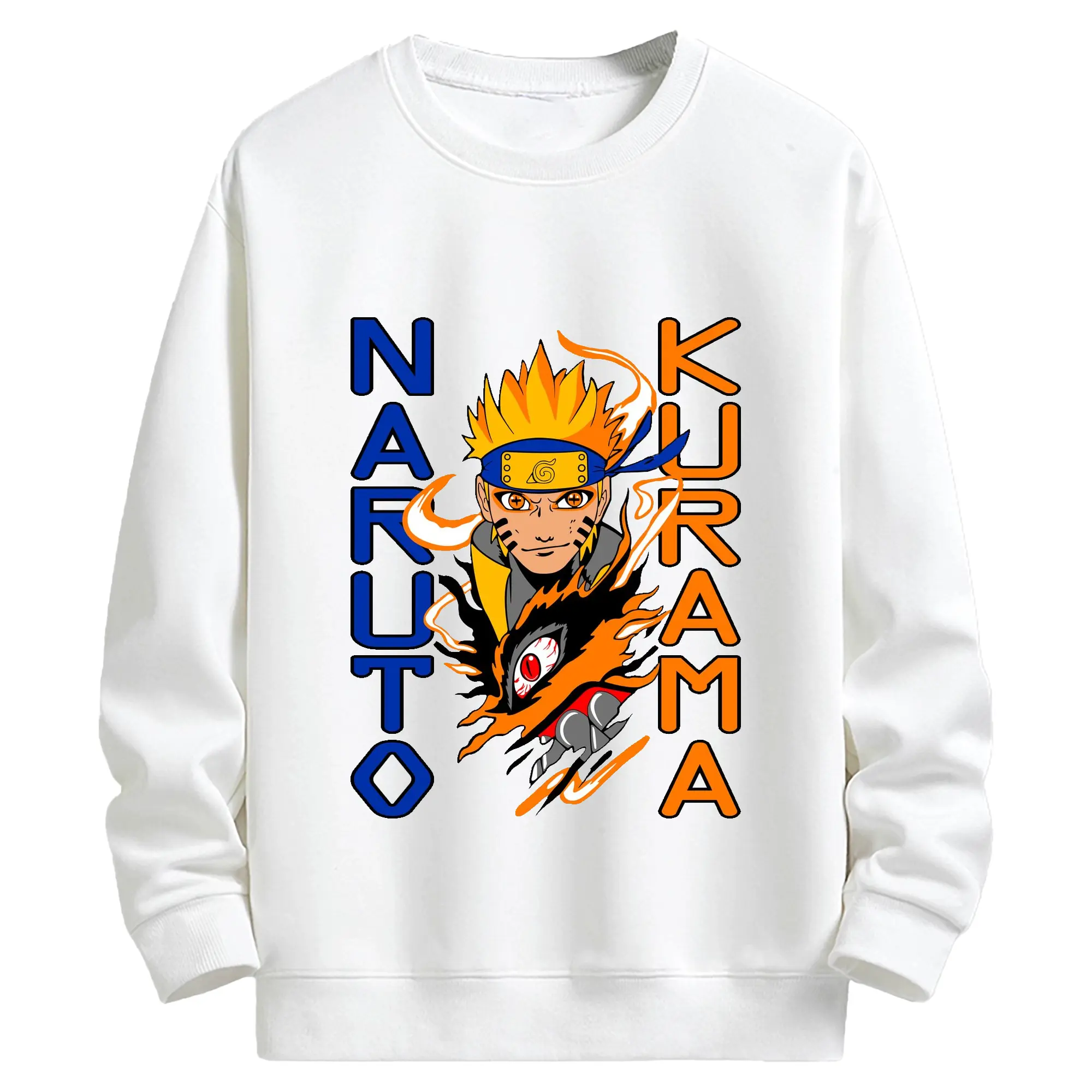 ナルト グッズ うずまき ナルト - キッズ クルーネックスウェットシャツ ・ フロントプリント ・ 綿80％ ポリエステル20％ ・ 快適 通学 スポーツ 日常使い お散歩用