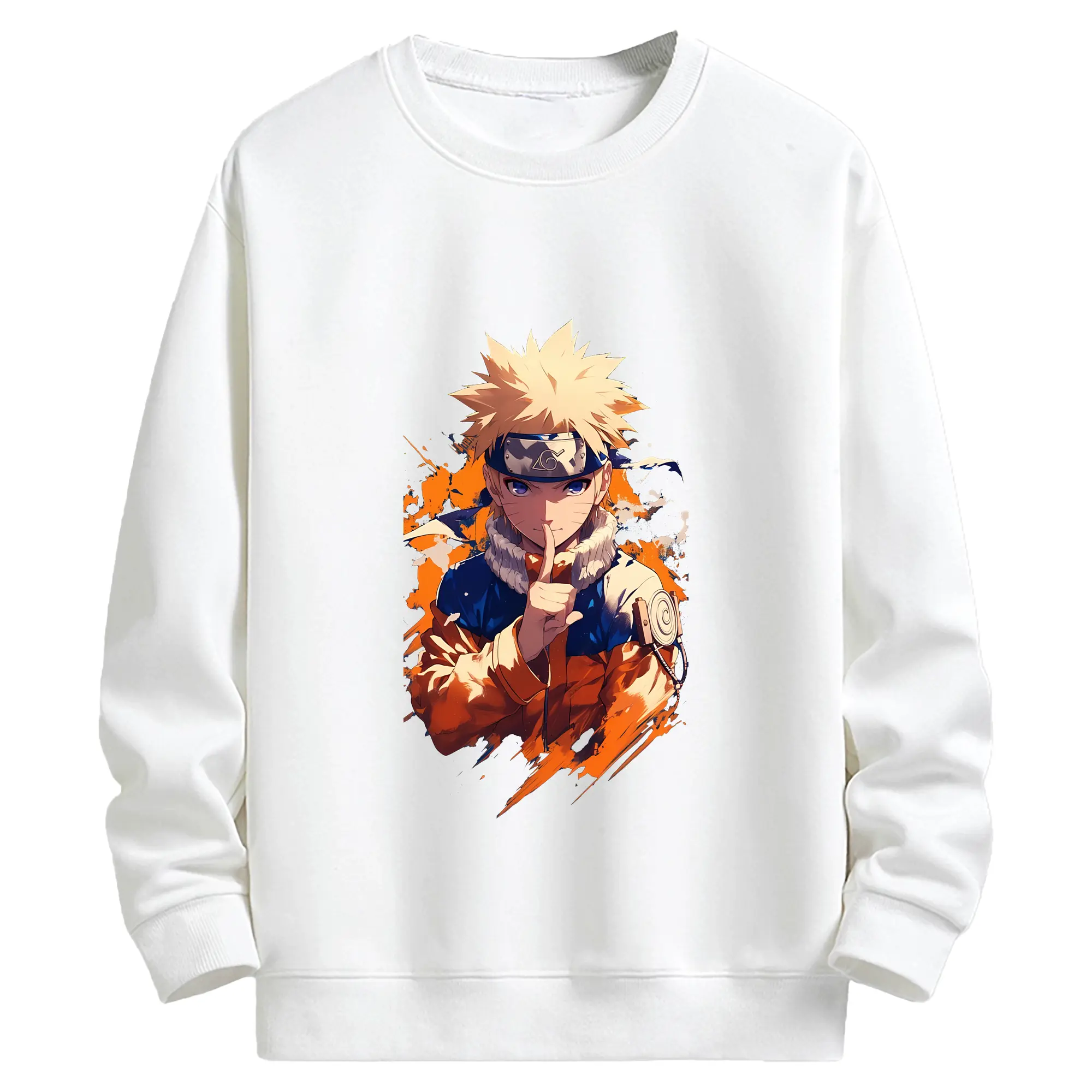 ナルト グッズ うずまき ナルト - キッズ クルーネックスウェットシャツ ・ フロントプリント ・ 綿80％ ポリエステル20％ ・ 快適 通学 スポーツ 日常使い お散歩用