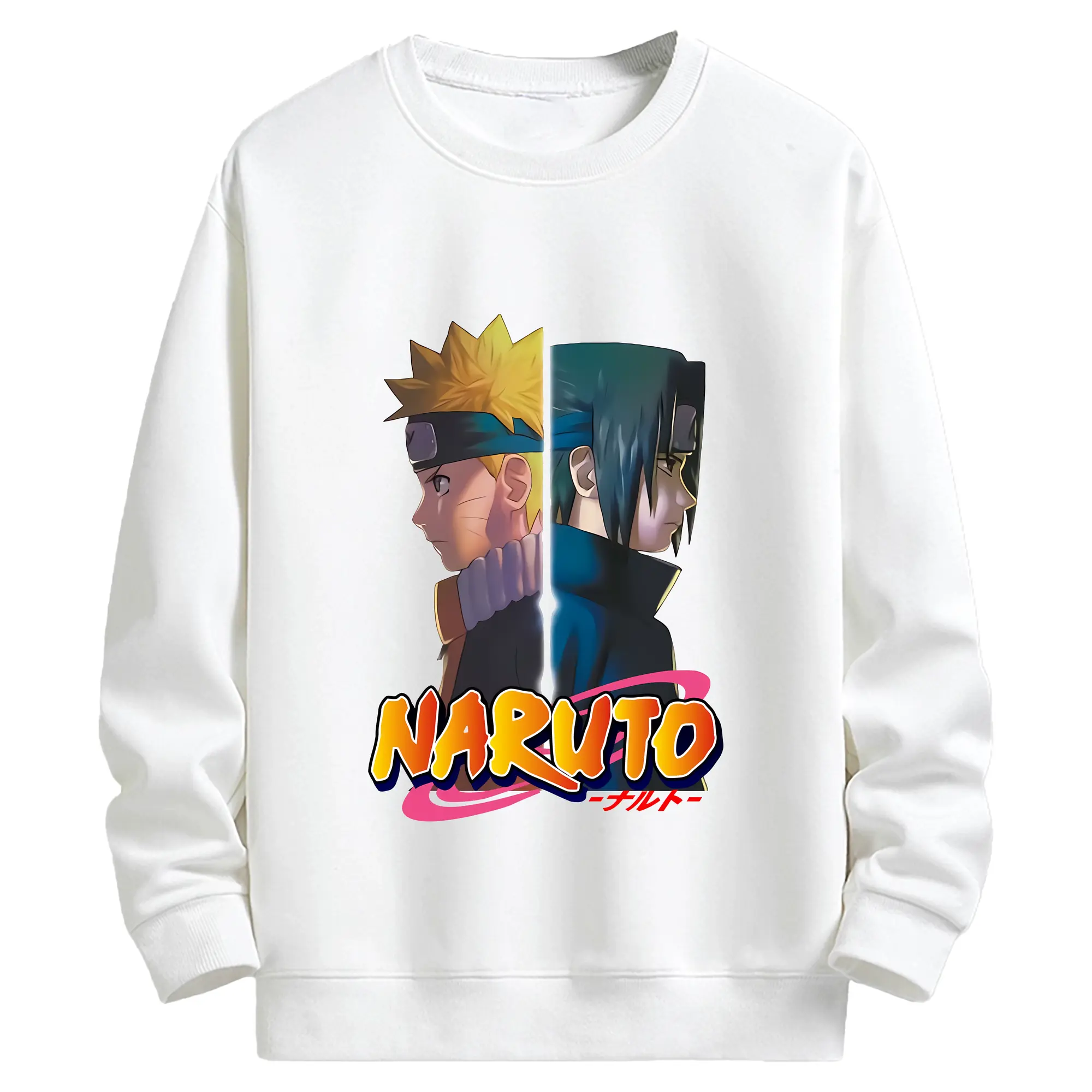 ナルト グッズ うずまき ナルト - キッズ クルーネックスウェットシャツ ・ フロントプリント ・ 綿80％ ポリエステル20％ ・ 快適 通学 スポーツ 日常使い お散歩用